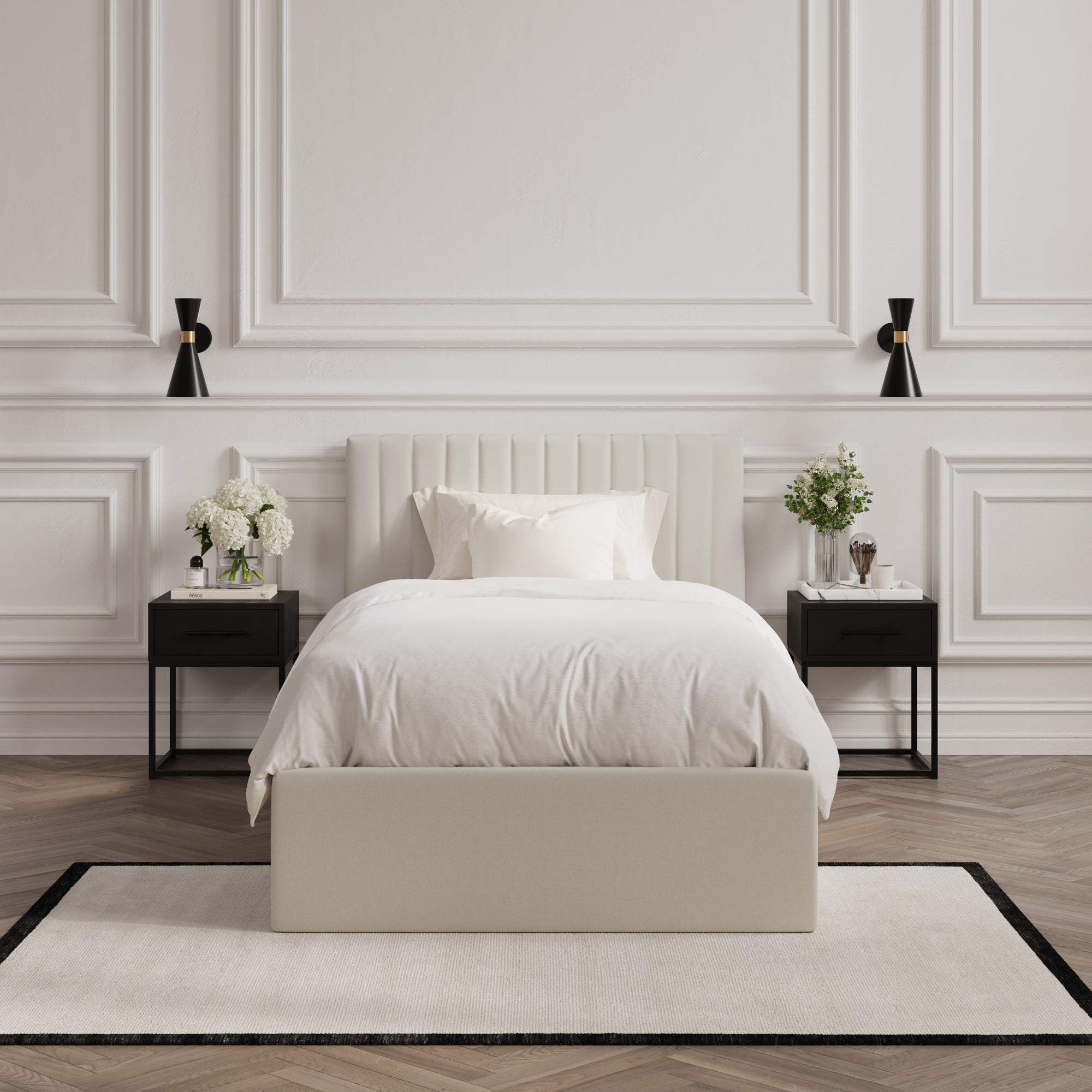 Vienna Milk Ottoman Single Bed