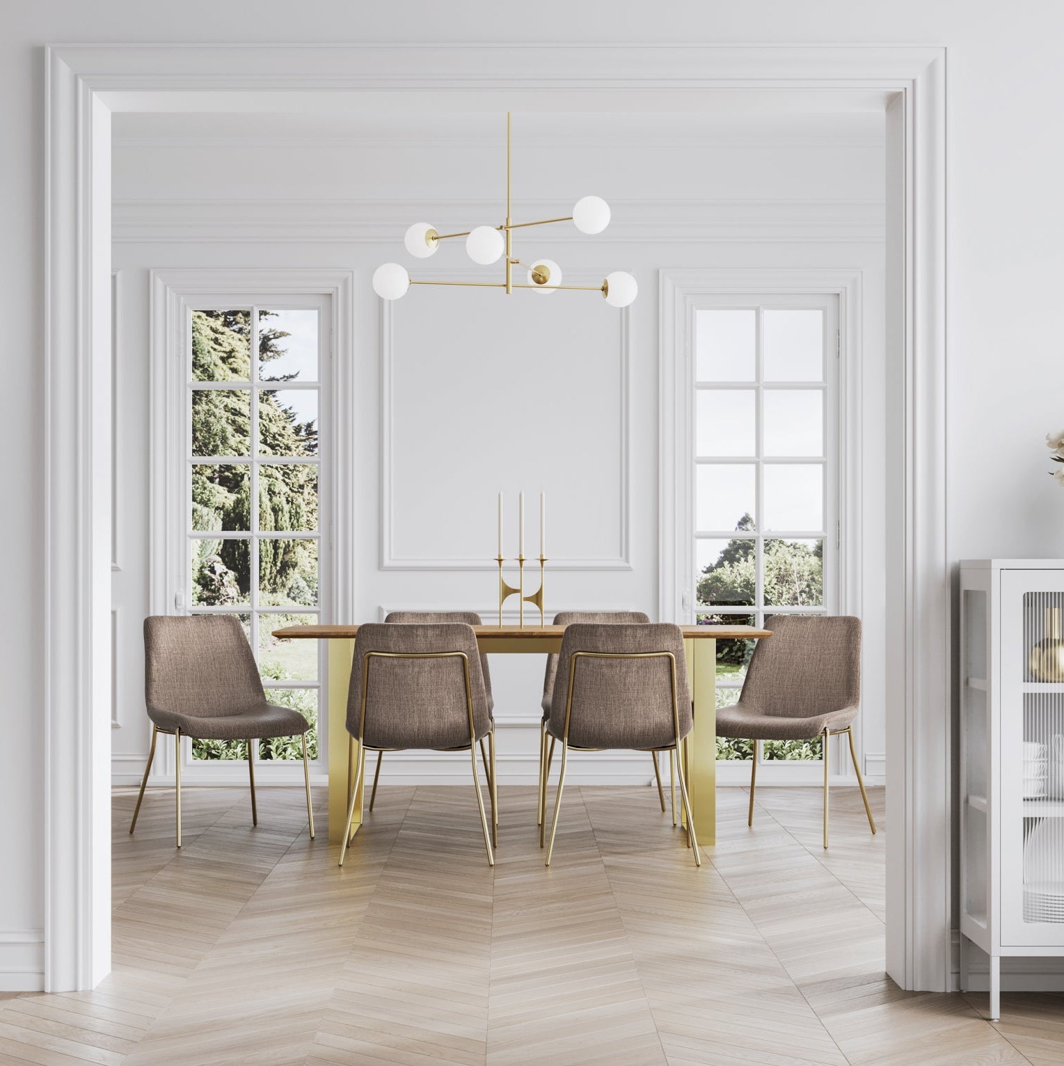 Monte Taupe / Gold Dining Chair