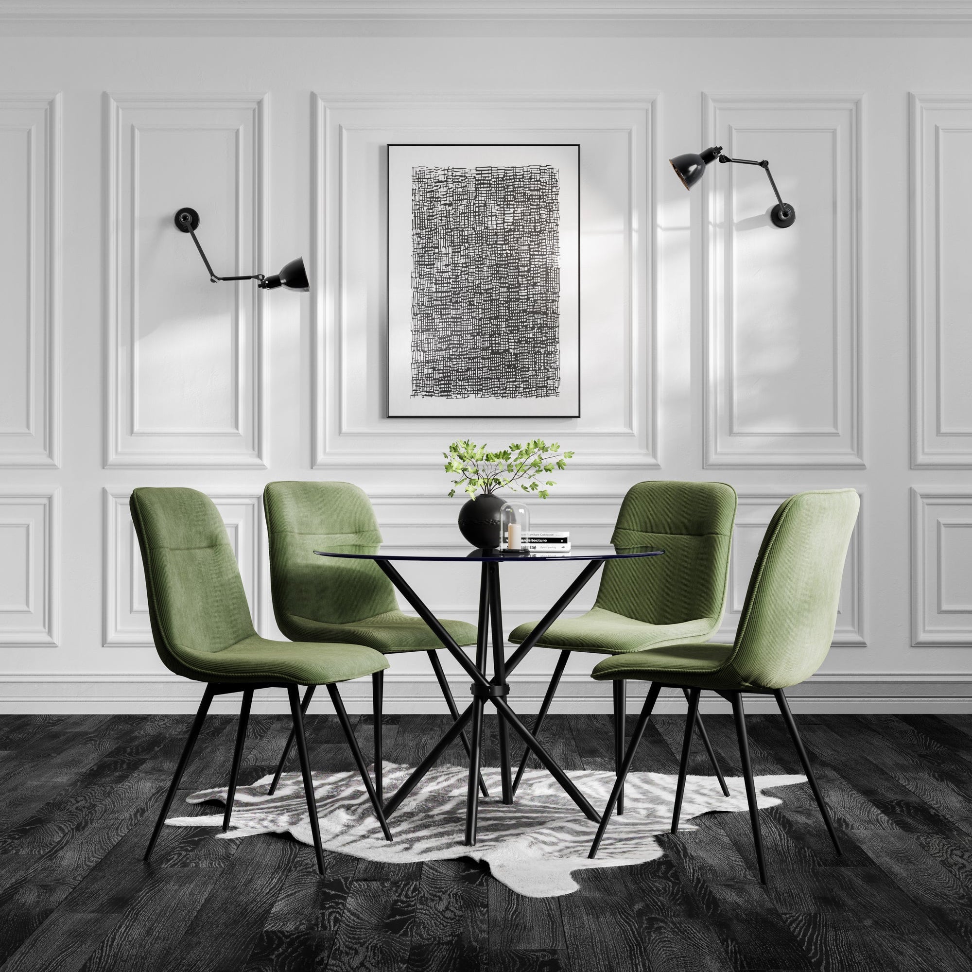 Camden Moss / Black Dining Chair