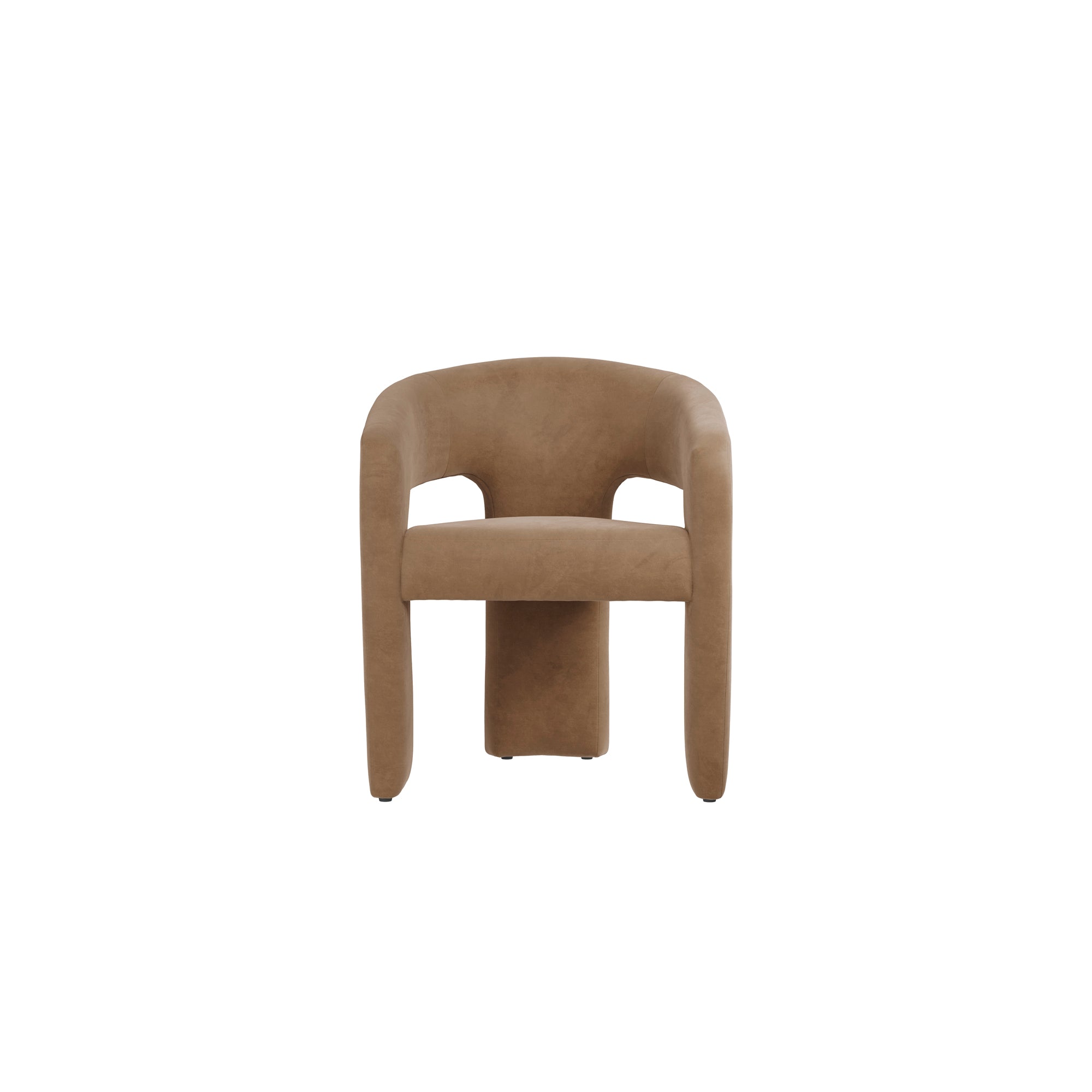 Modern brown velvet armchair