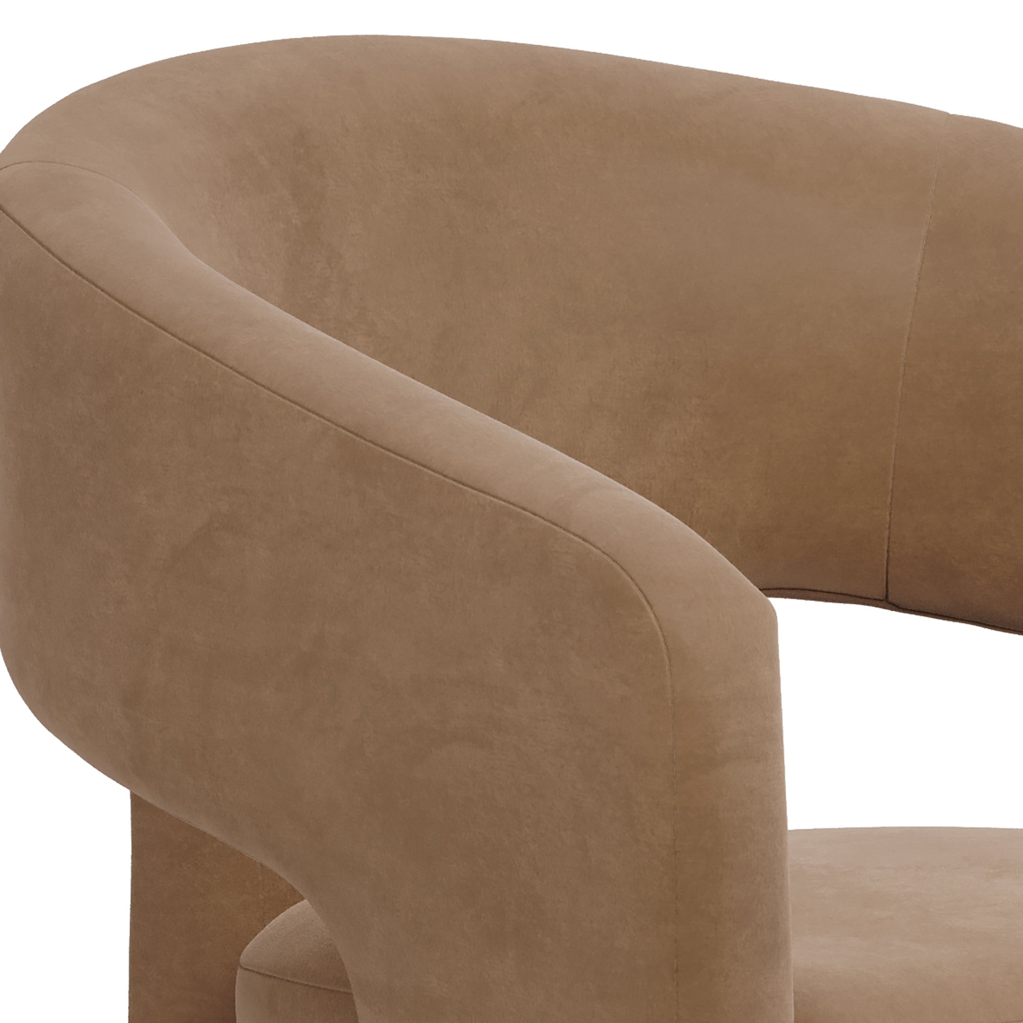 Modern brown velvet armchair