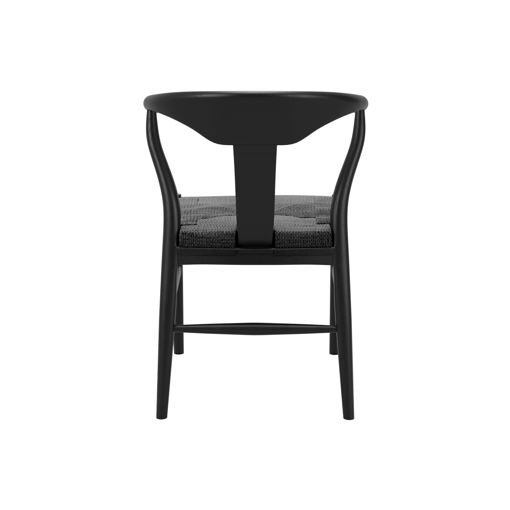 Black dining chair with grey cushion