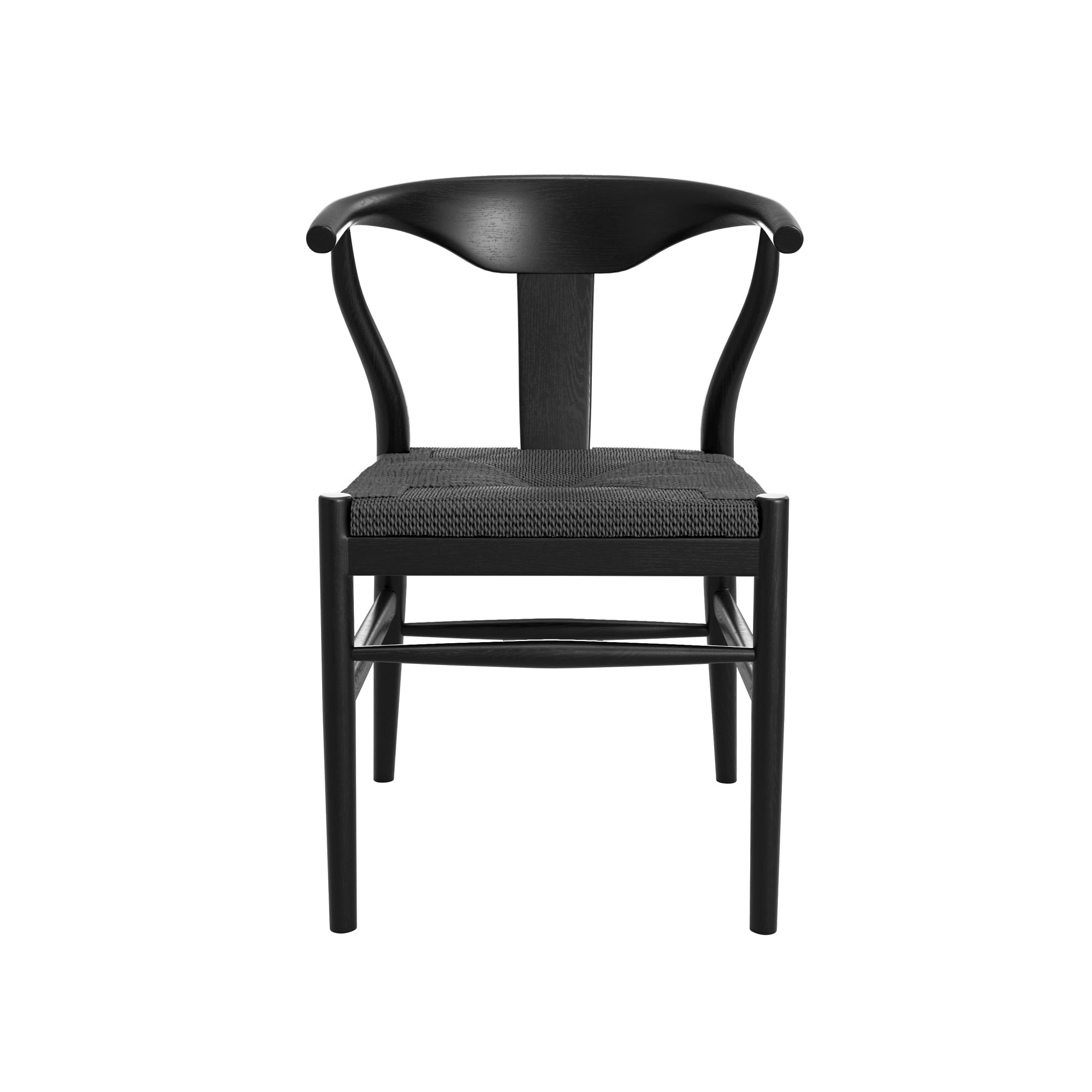 Black dining chair with grey cushion