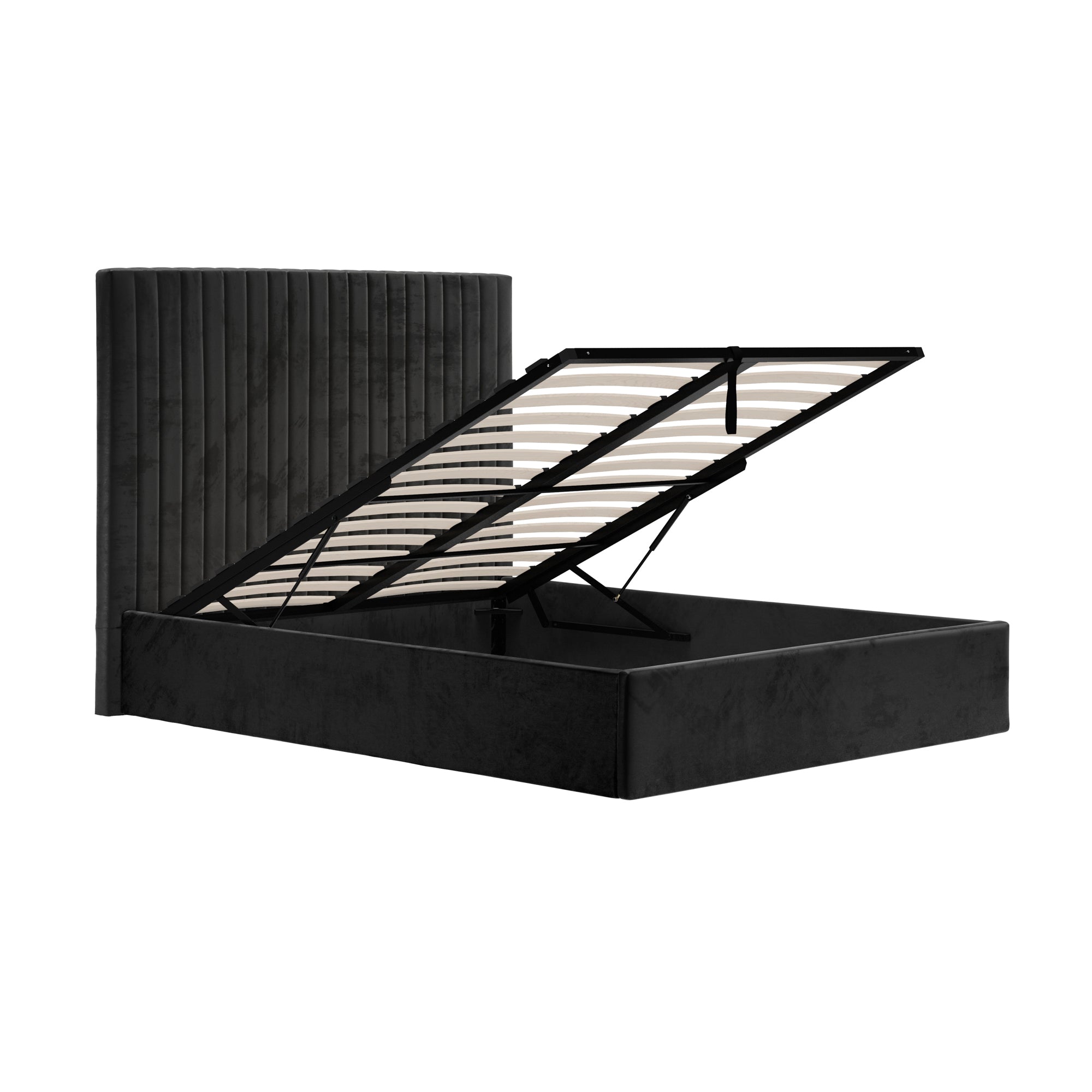 Vienna Black Tall Ottoman King Size Bed