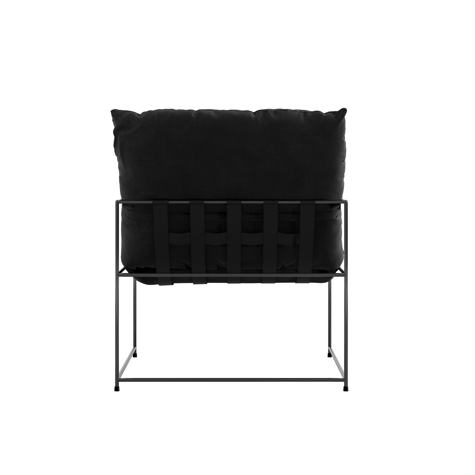 Black velvet accent chair