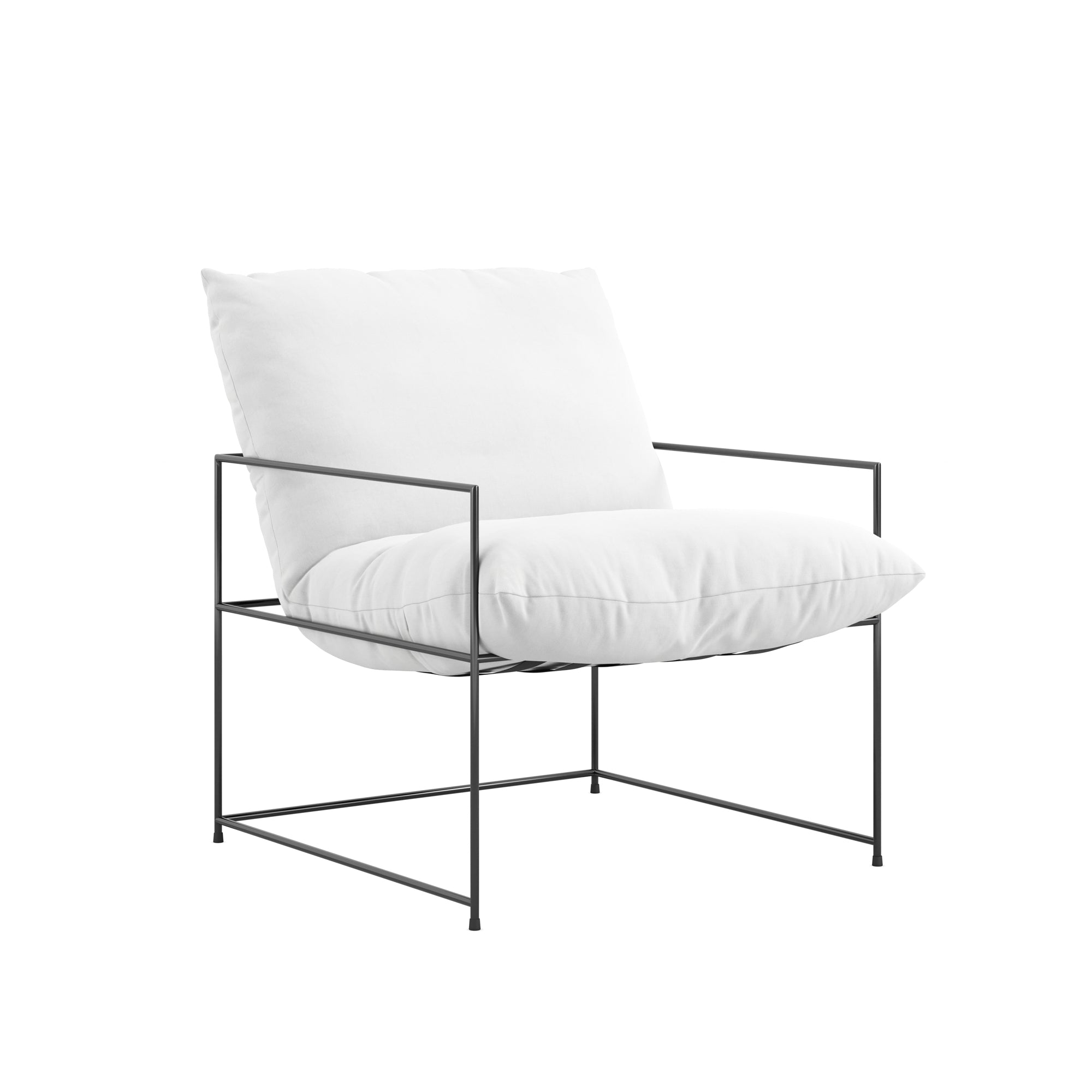 Modern white accent chair