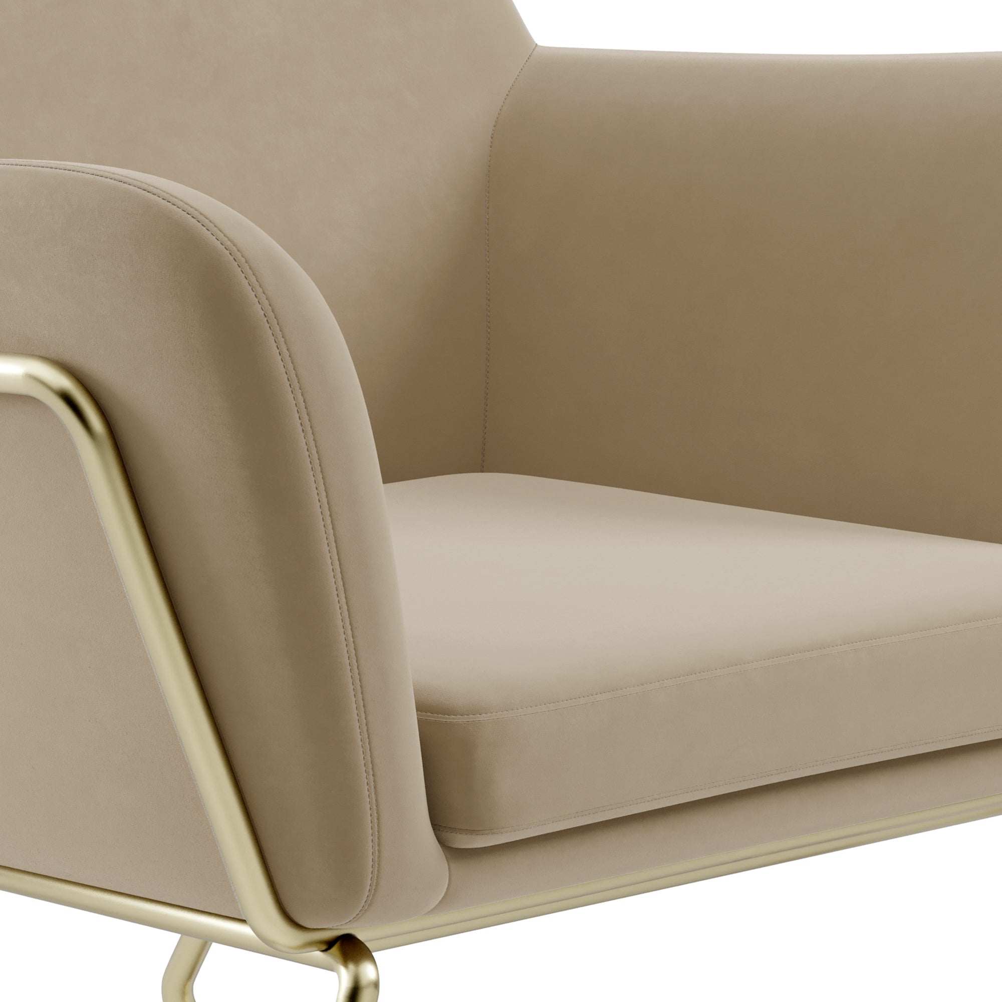 Chelsea Armchair Beige Velvet / Brushed Gold