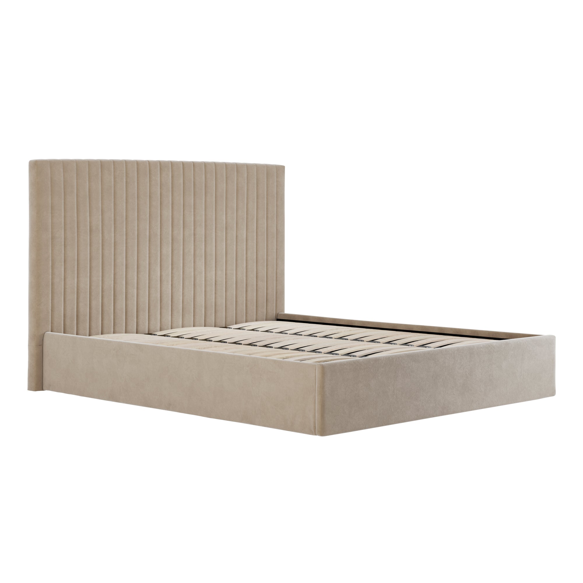 Vienna Beige Tall Ottoman Super King Size Bed
