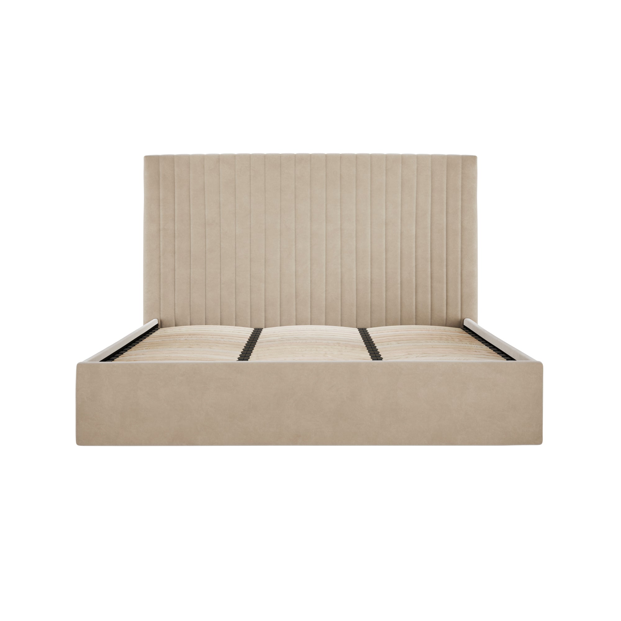 Vienna Beige Tall Ottoman Super King Size Bed