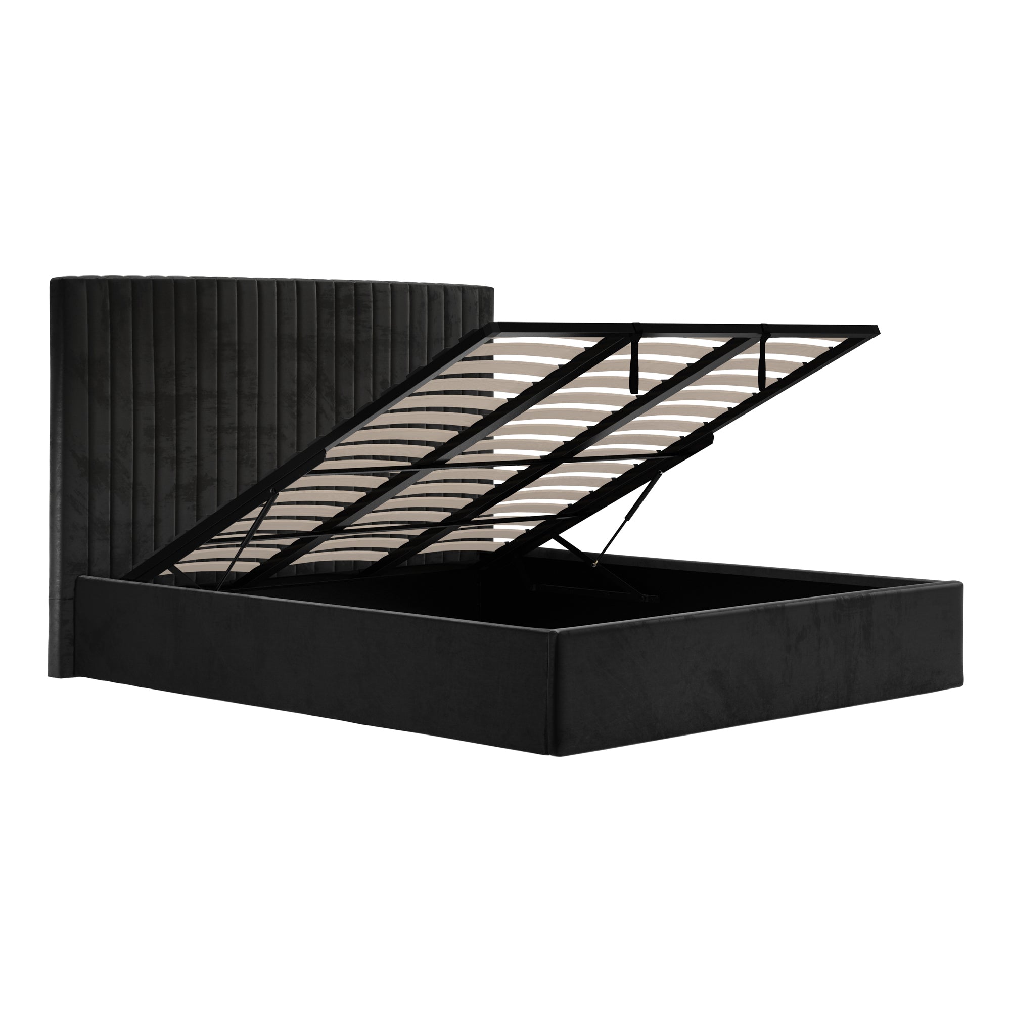 Vienna Black Tall Ottoman Super King Size Bed