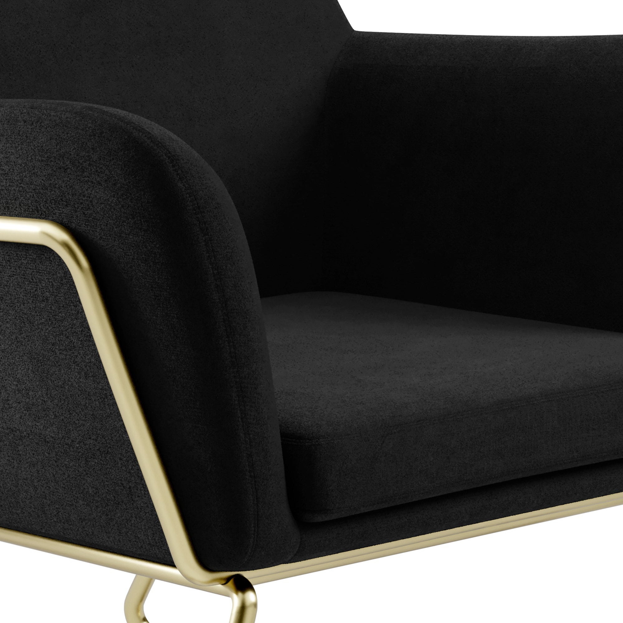 Chelsea Armchair Black Velvet / Brushed Gold