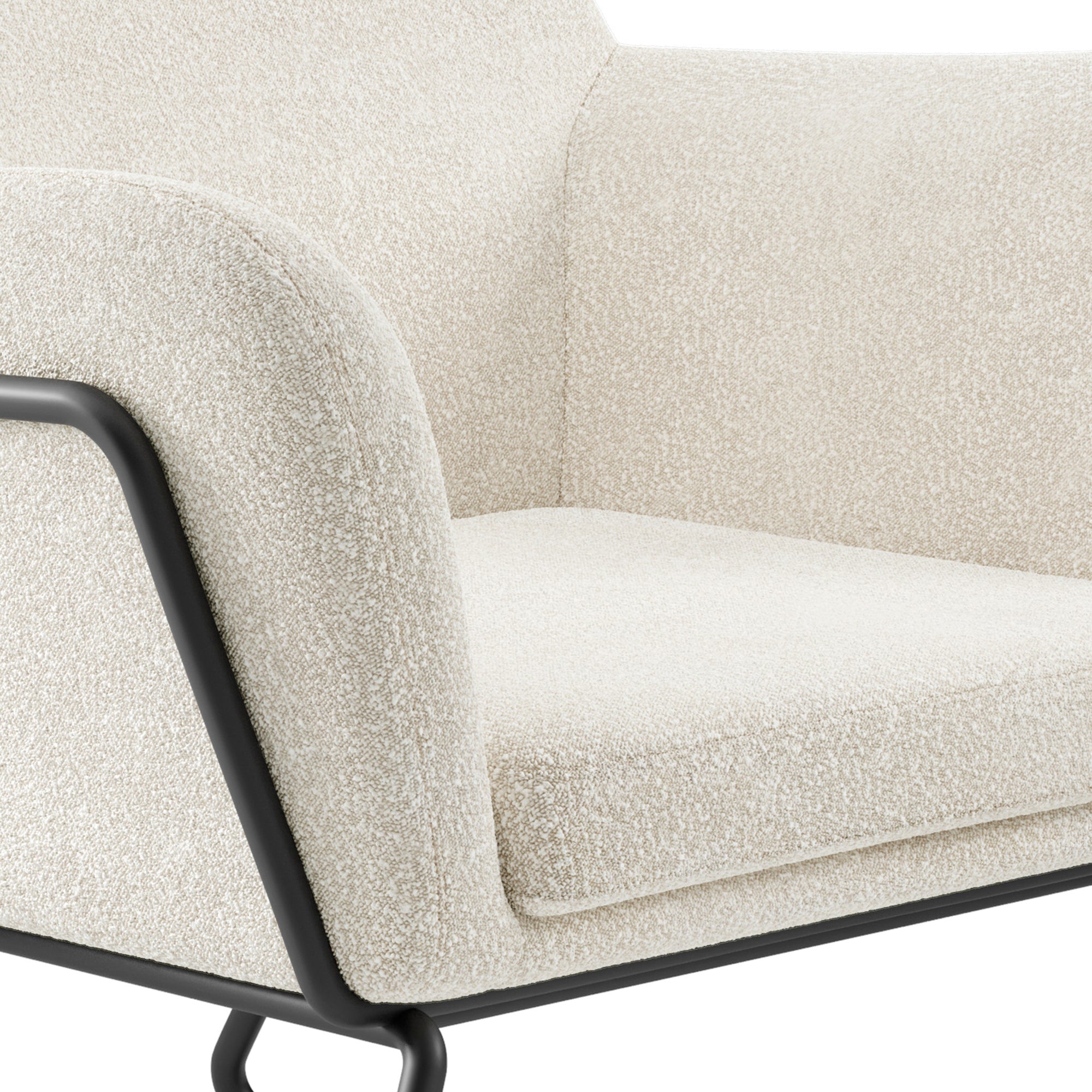 Chelsea Armchair Ivory Boucle / Matte Black