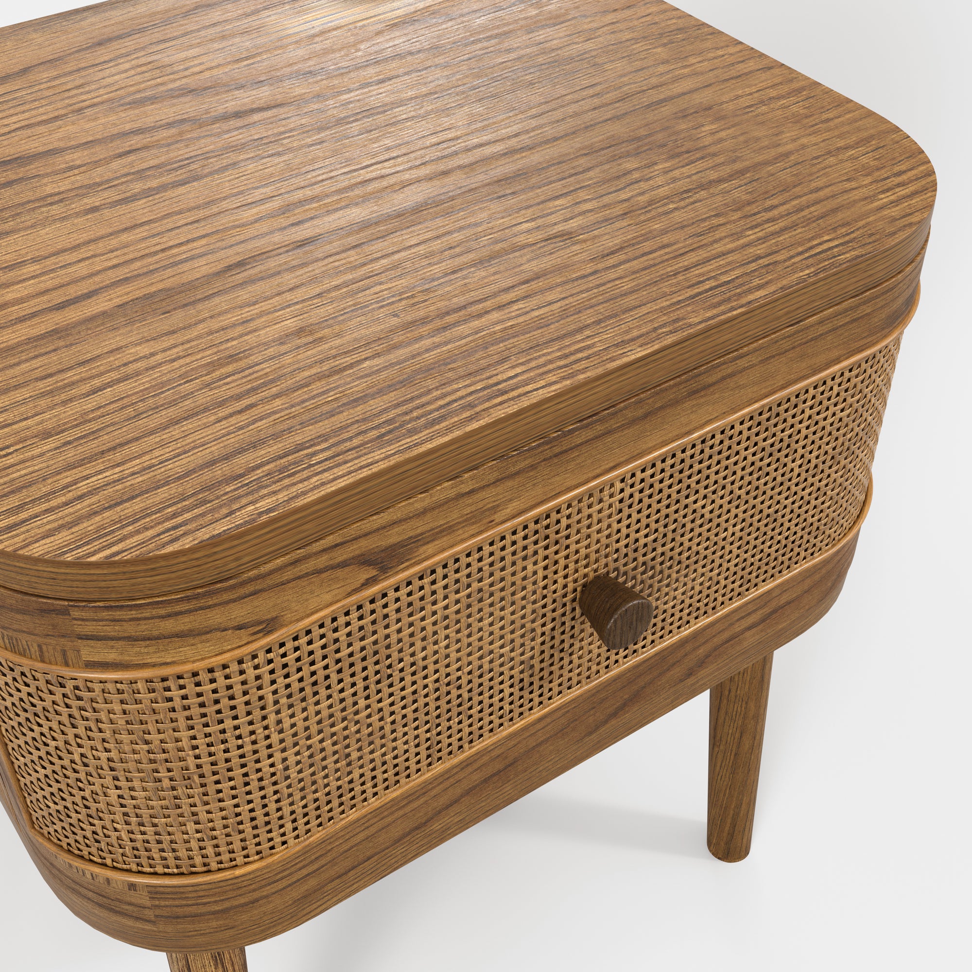 Small contemporary wooden bedside table
