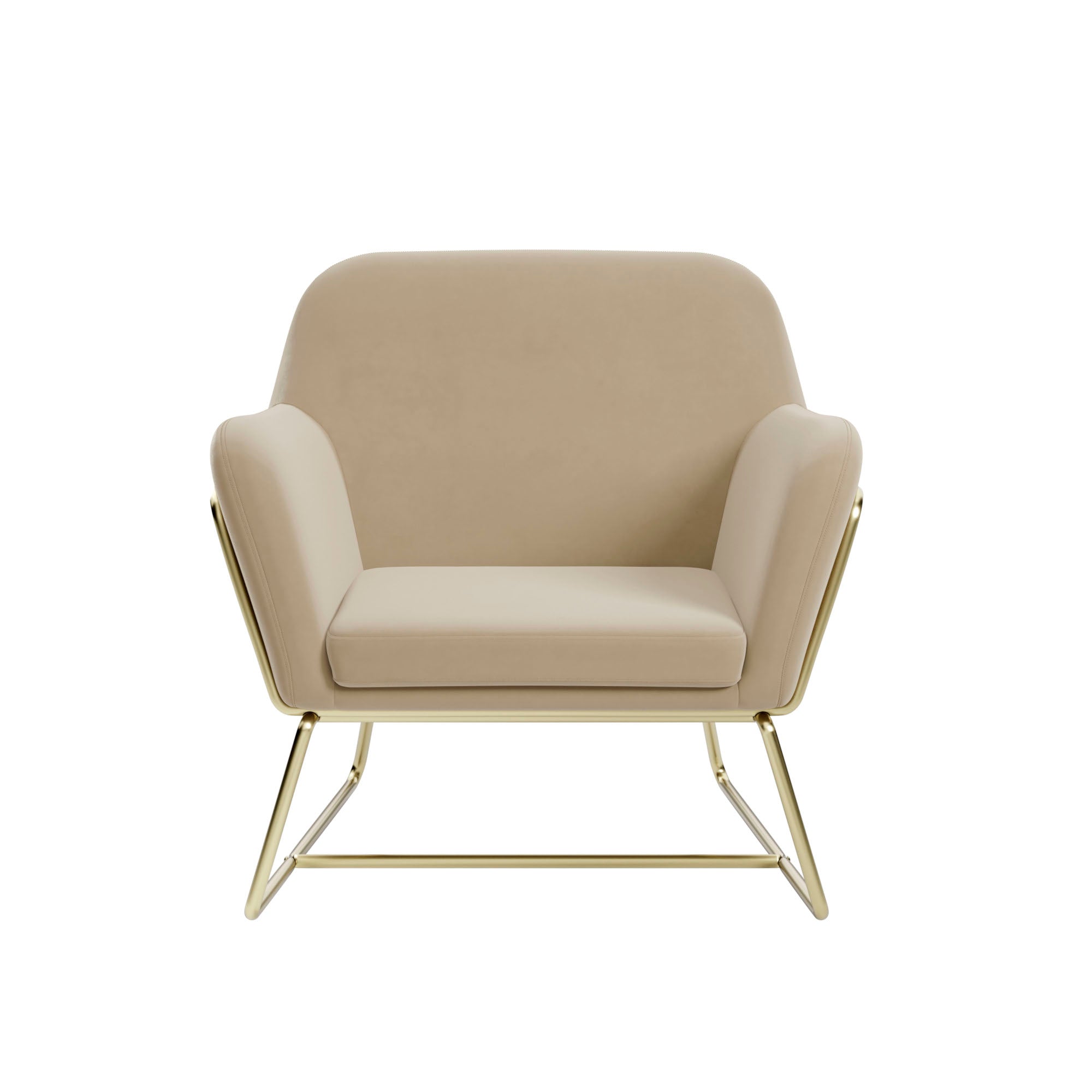 Chelsea Armchair Beige Velvet / Brushed Gold