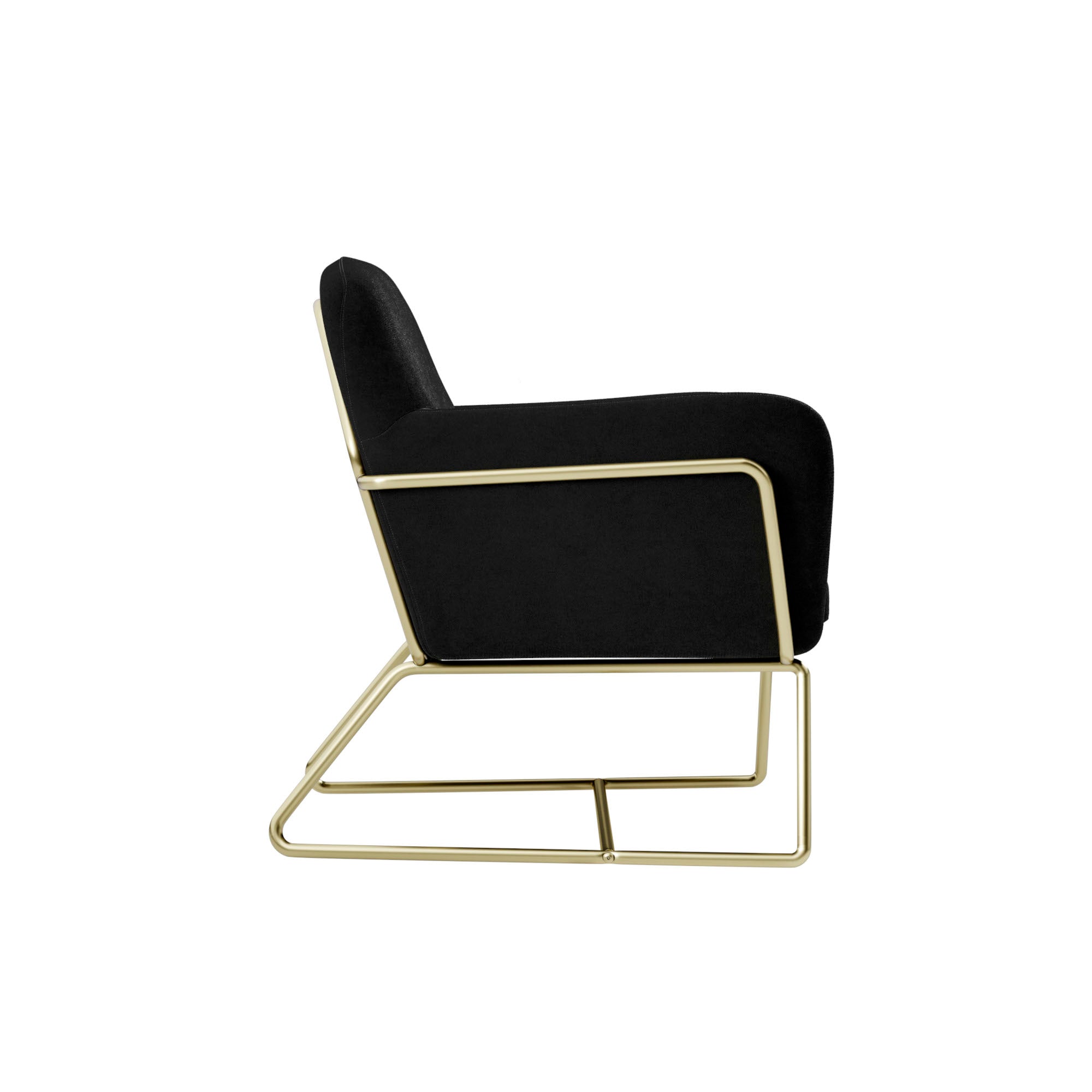 Chelsea Armchair Black Velvet / Brushed Gold