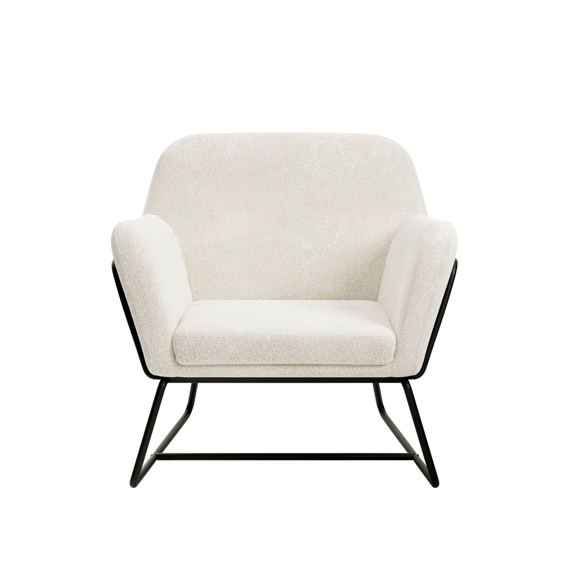 Chelsea Armchair Ivory Boucle / Matte Black