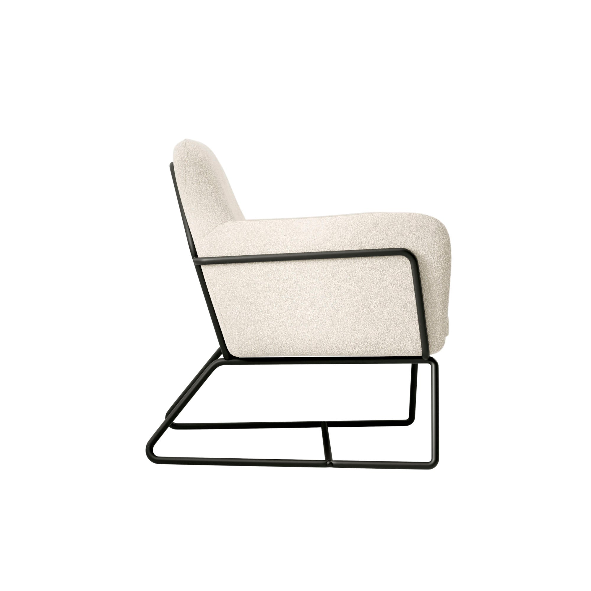 Chelsea Armchair Ivory Boucle / Matte Black