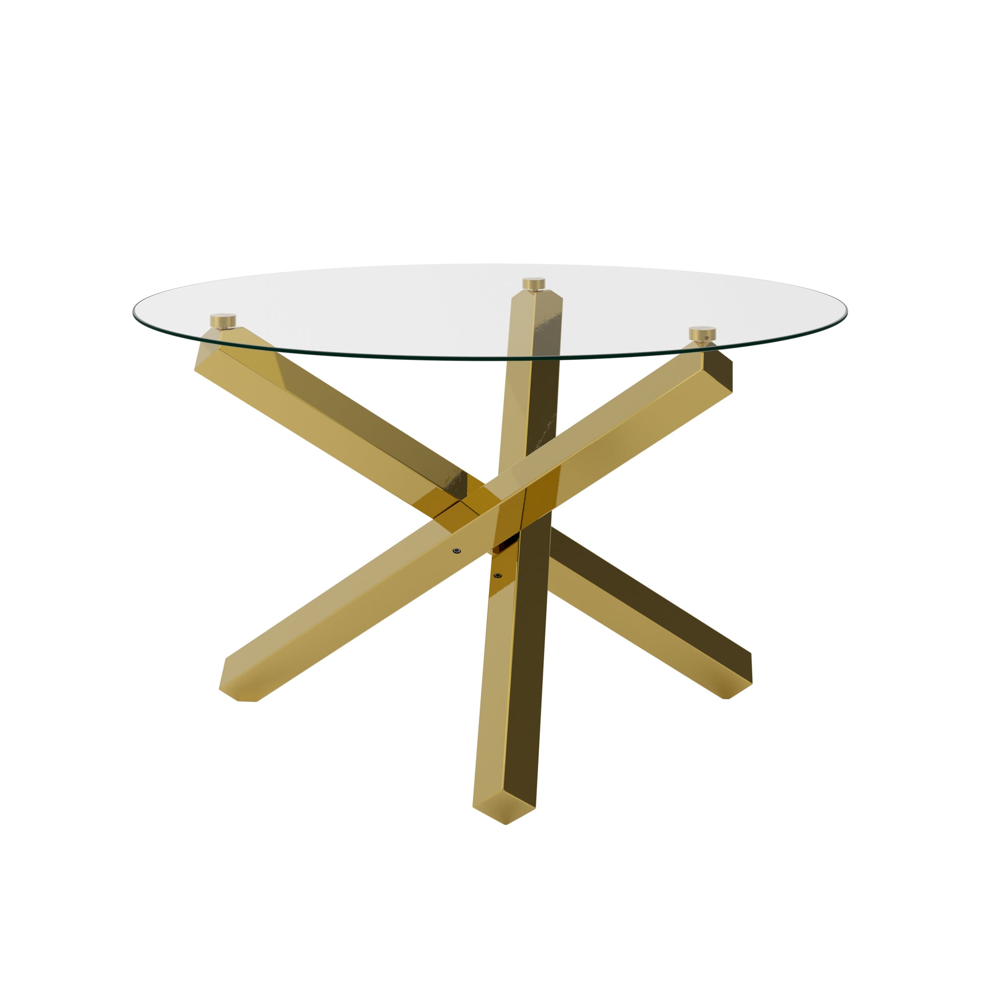 Costes Dining Table Glass Top With Gold Legs