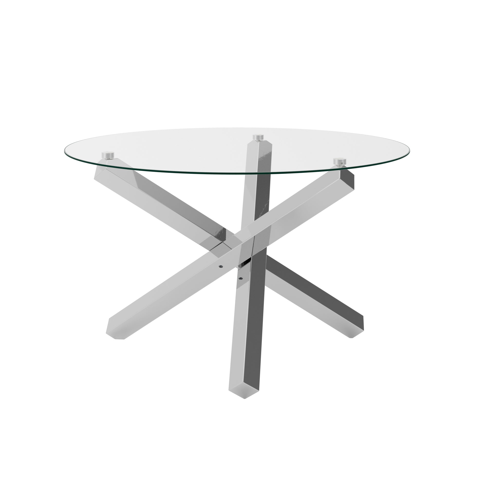 Costes Clear / Silver Dining Table