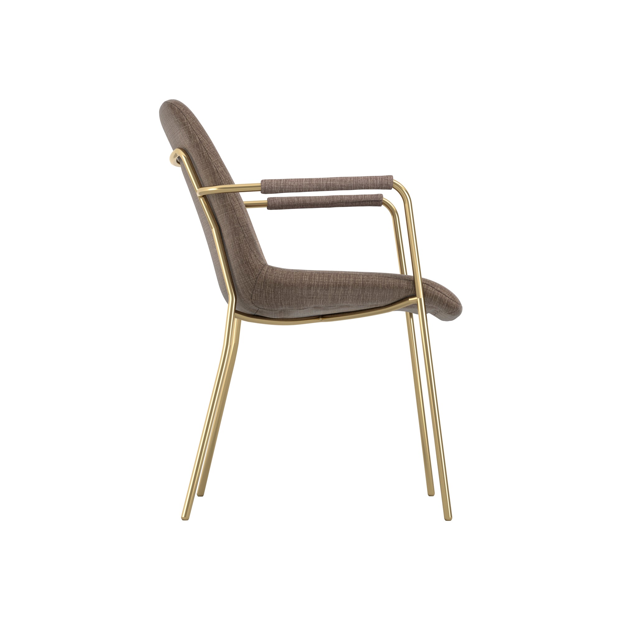 Monte Taupe / Gold / Arms Dining Chair