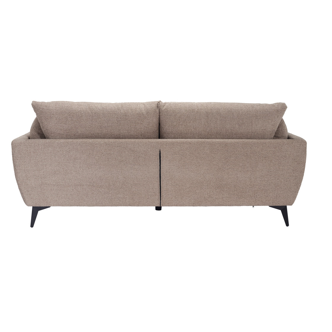 Beige Chenille 3 seater sofa with black metal legs