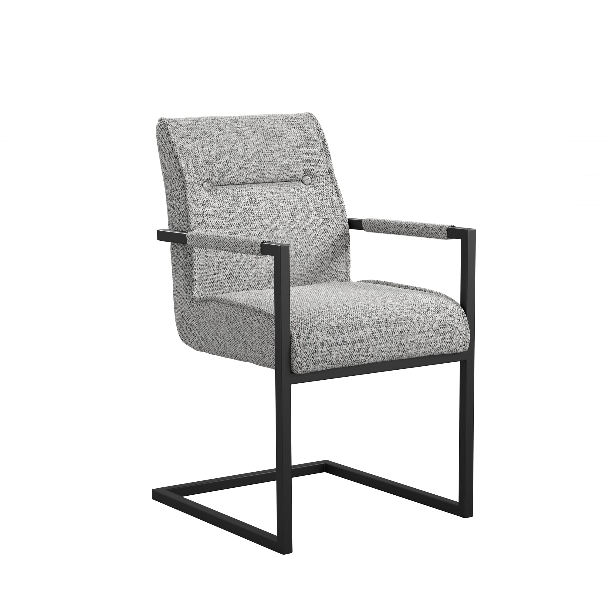 Putney Smoked Pearl / Black / Arms Dining Chair
