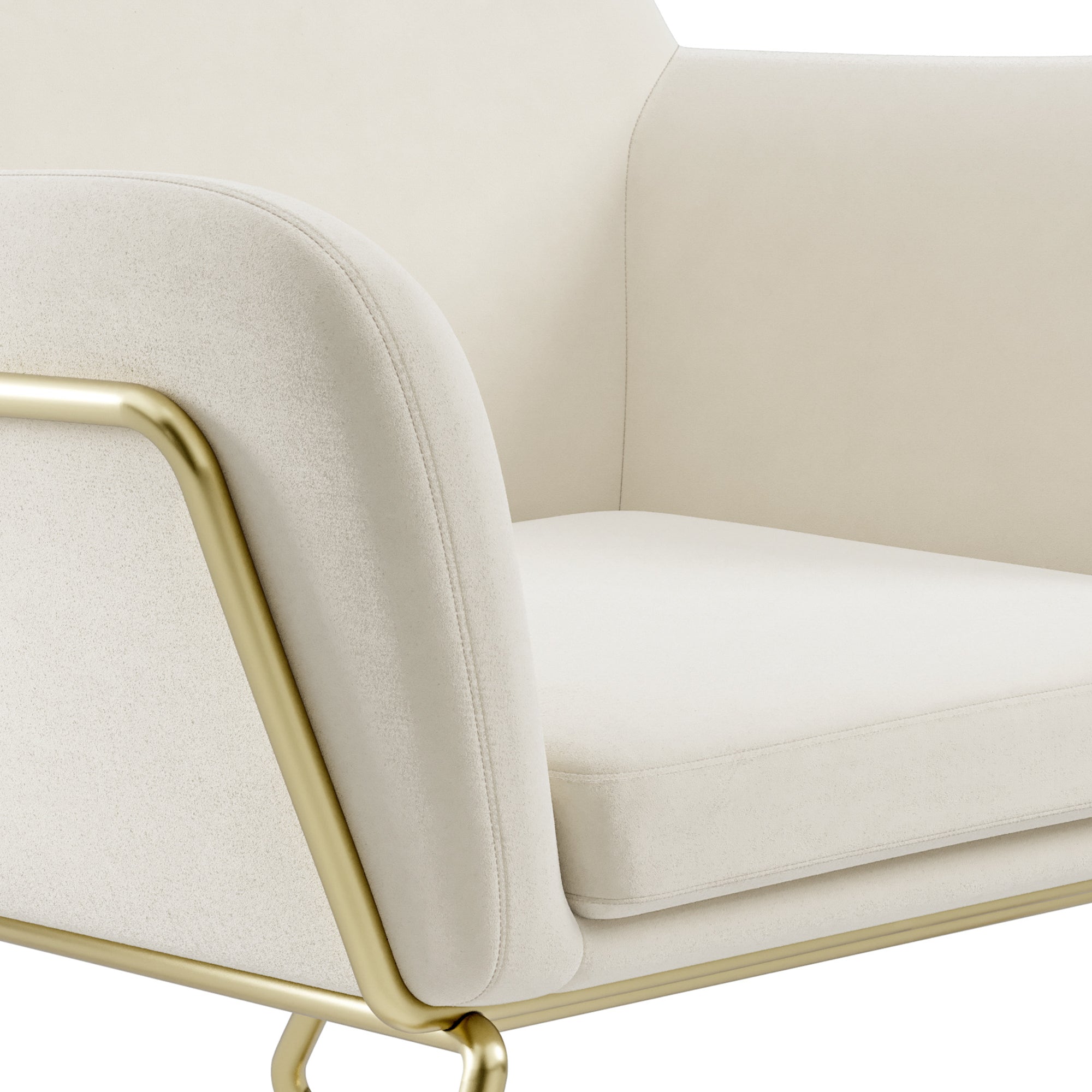 Chelsea Armchair Cream Velvet / Brushed Gold