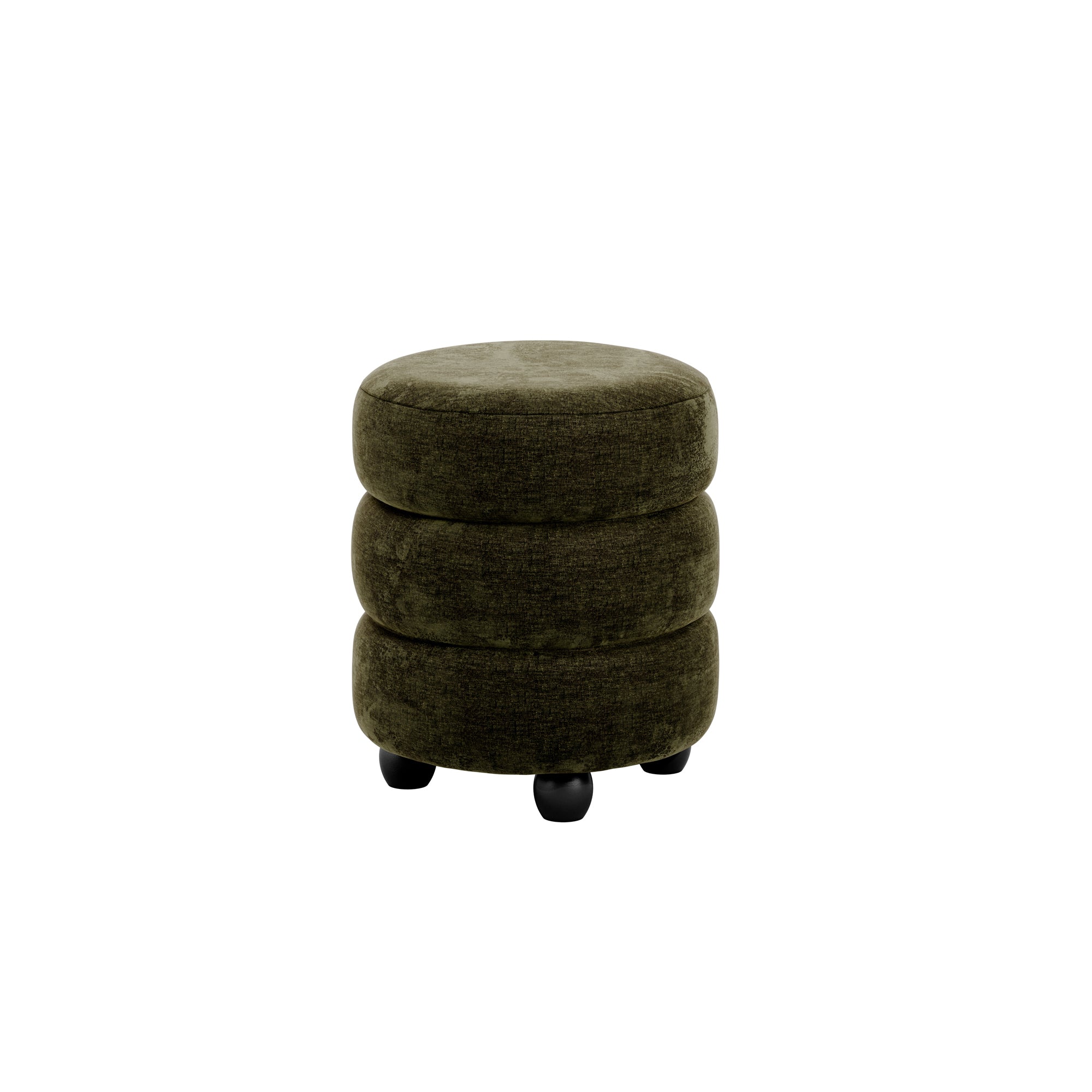 Emil Olive / Black Pouffe