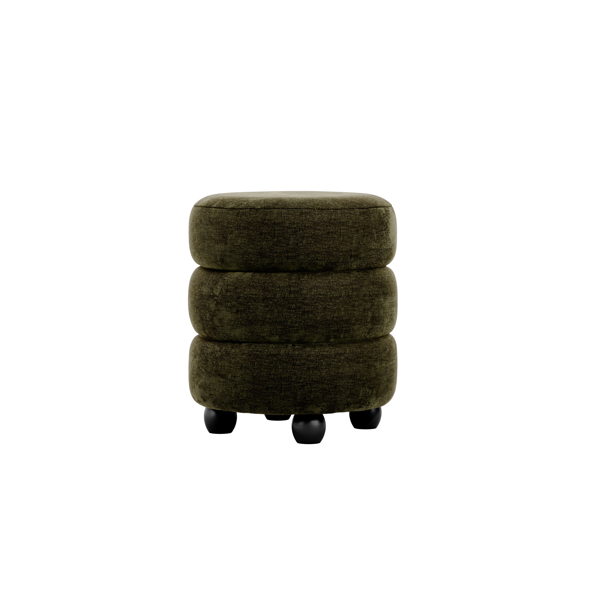 Emil Olive / Black Pouffe