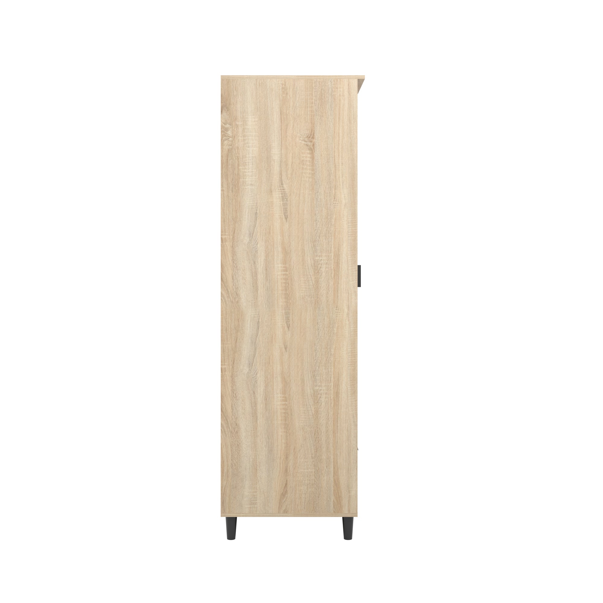 Chevron pattern wardrobe in oak
