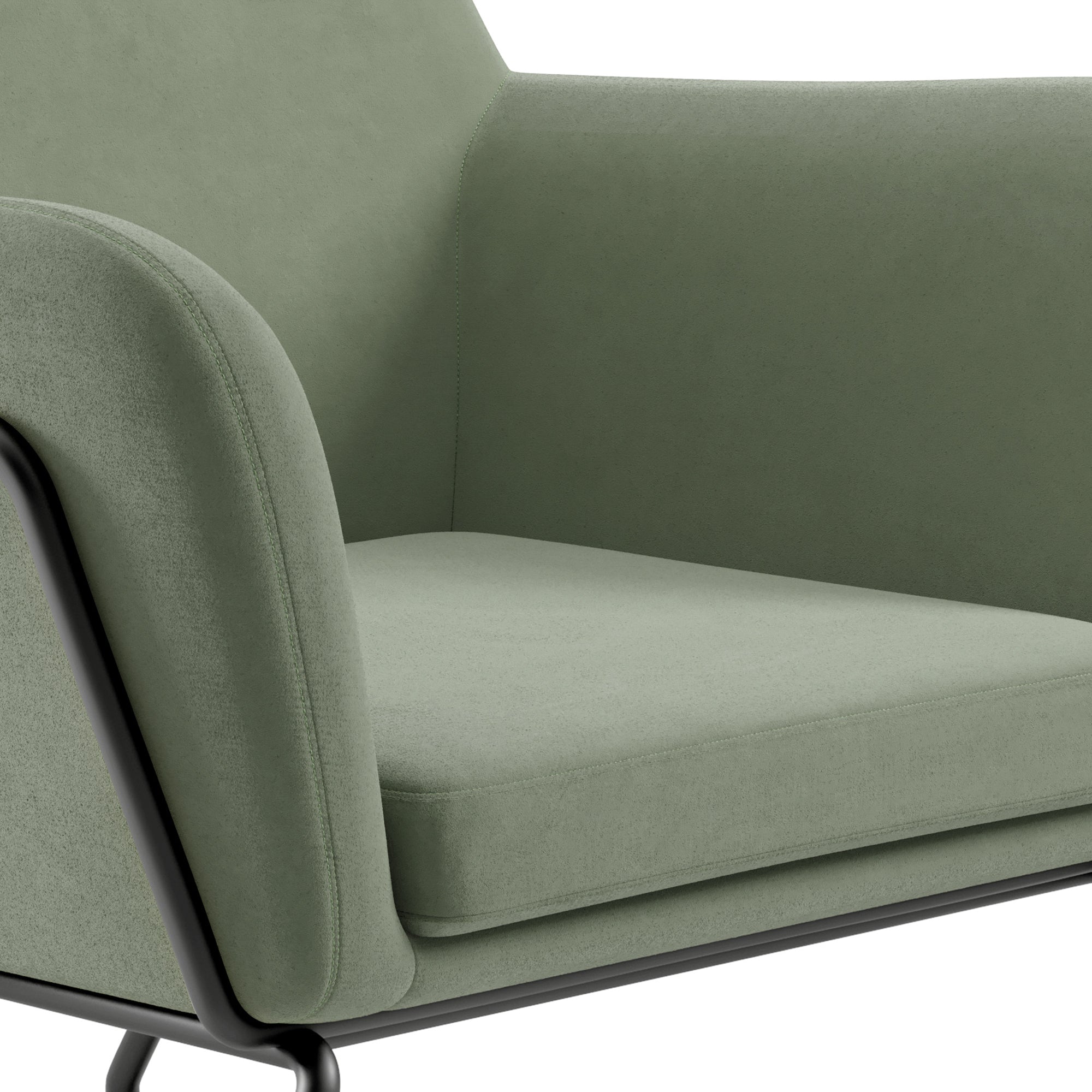 Chelsea Armchair Sage Velvet / Matte Black