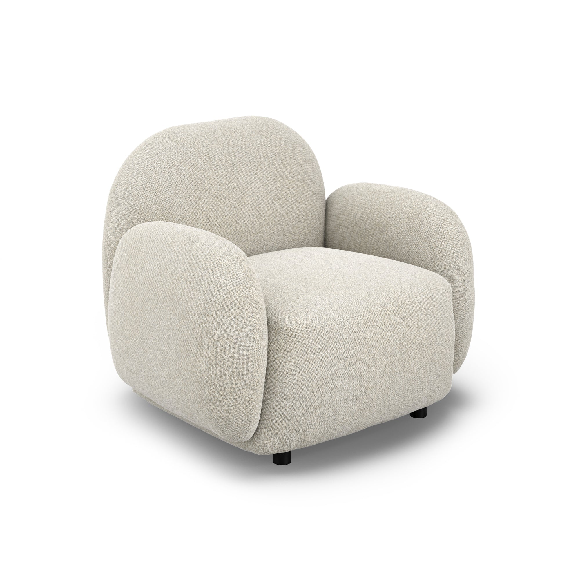 Curved beige modern arm chair