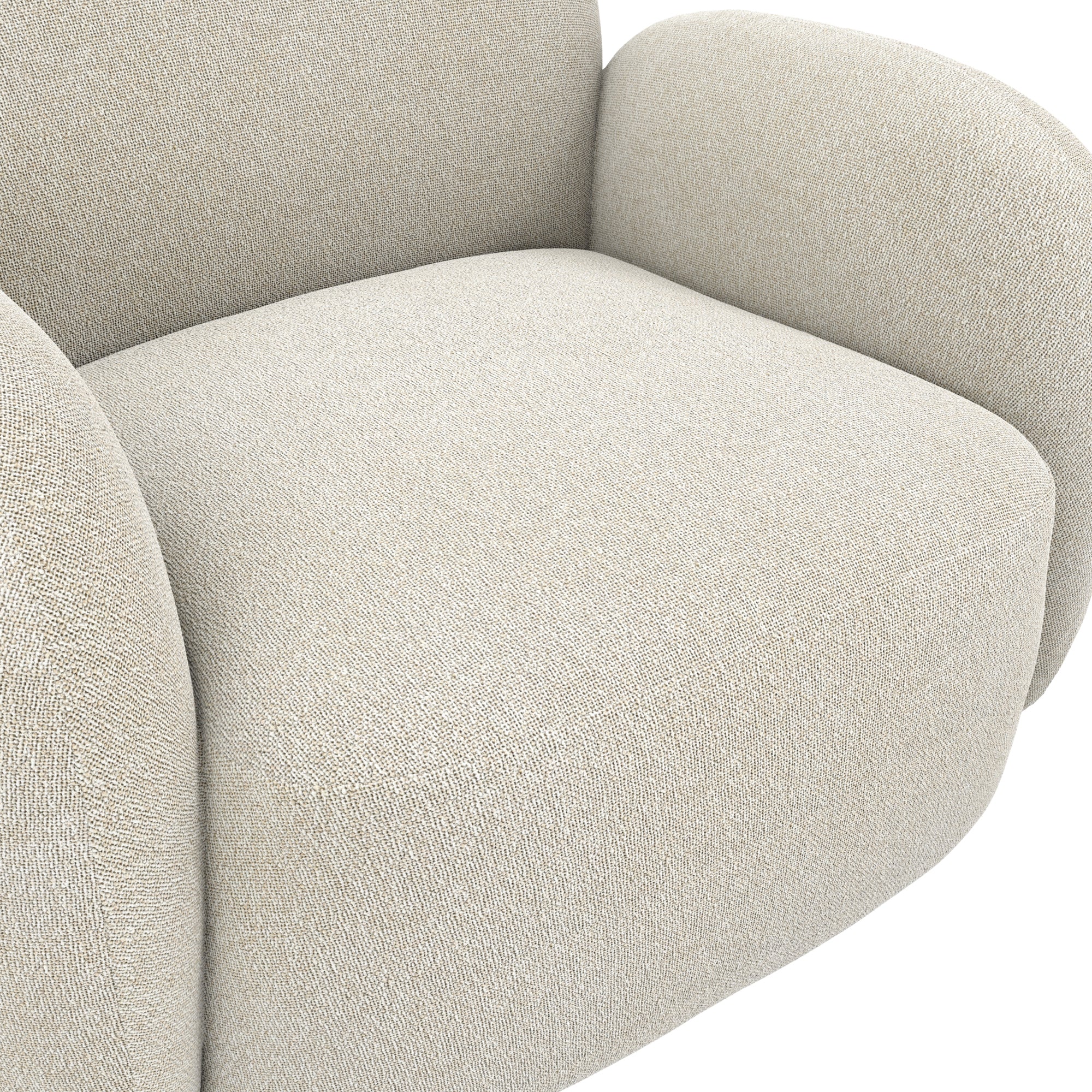 Curved beige modern arm chair