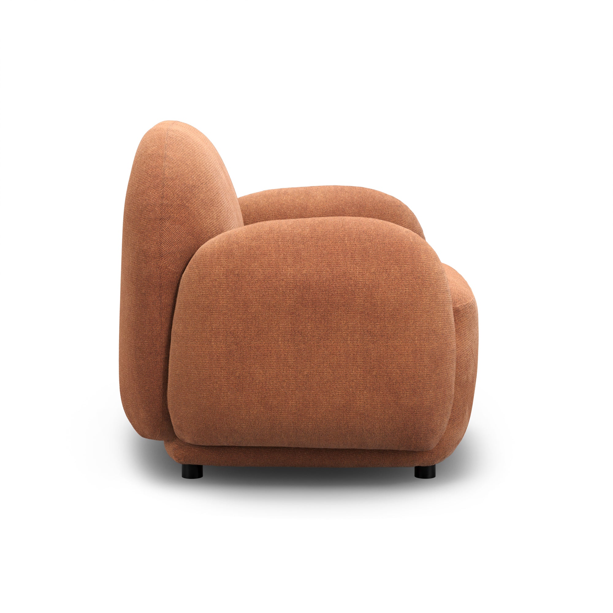 Rust curved modern arm chair