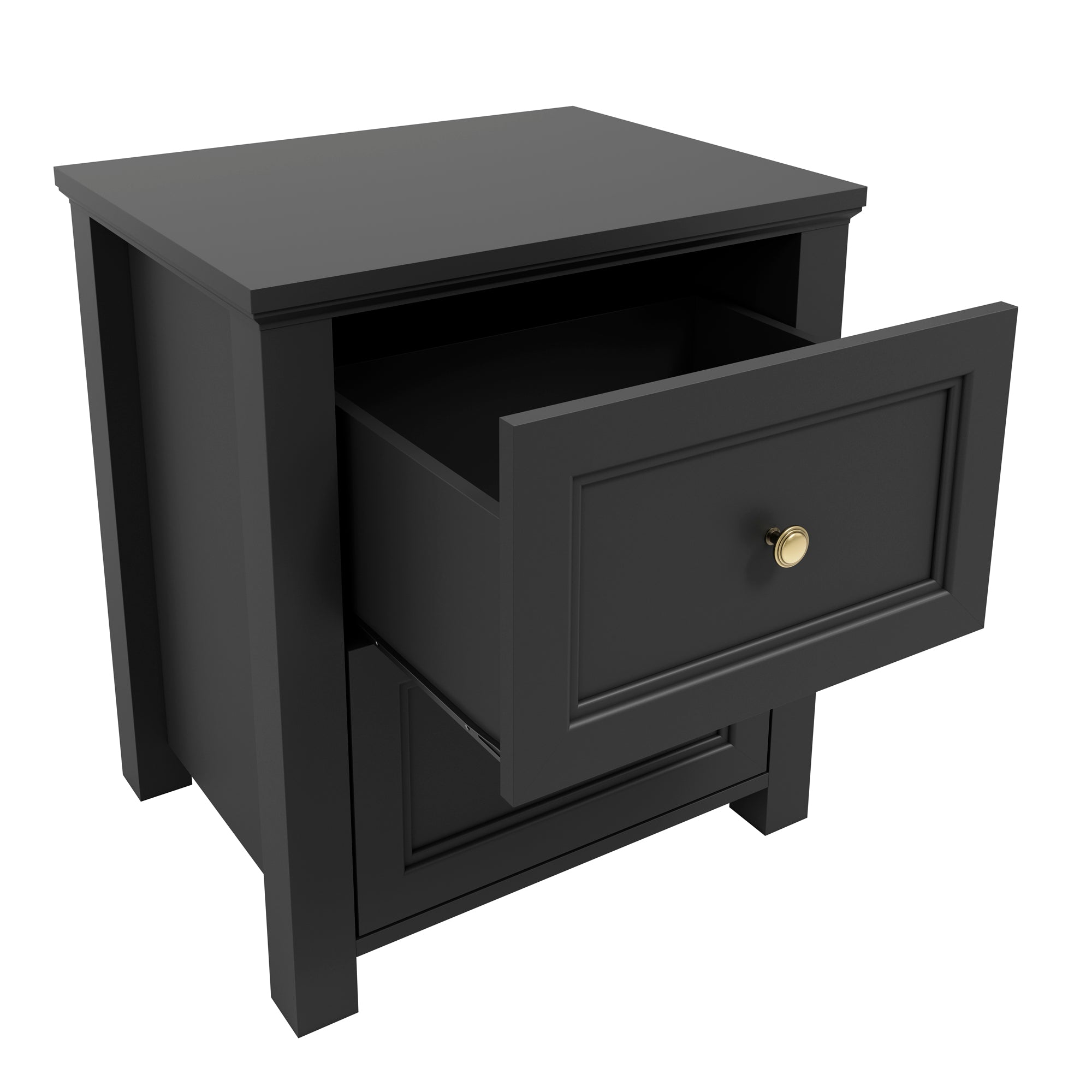 Corinthia Black Bedside Cabinet