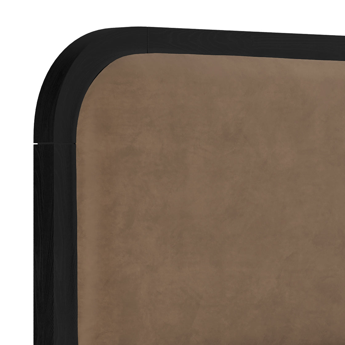 Black Framed Light brown fabric Double Bed
