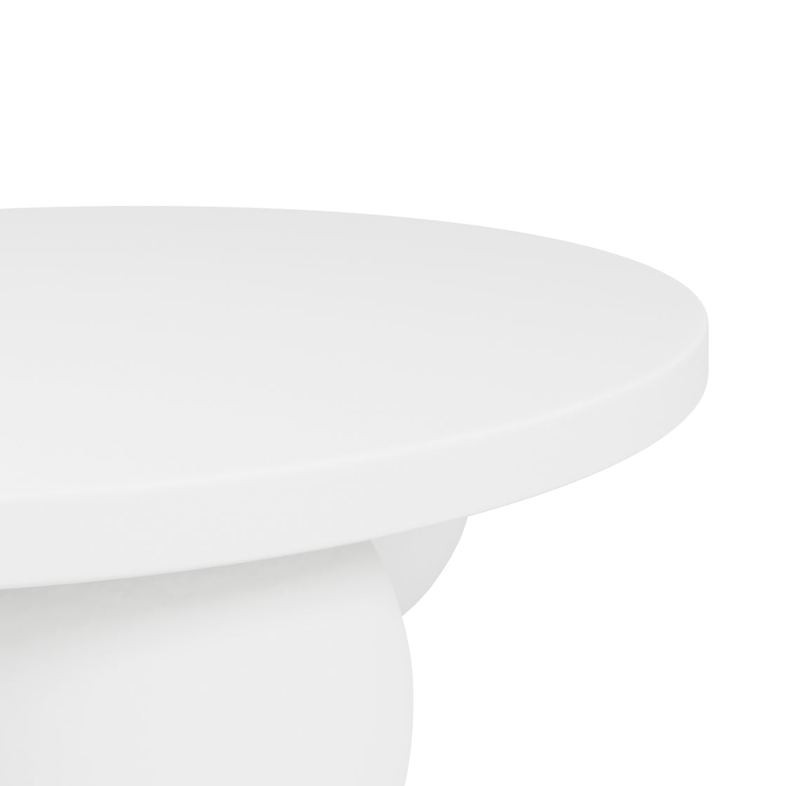 Round White Modern Coffee Table with Ball shaped legs