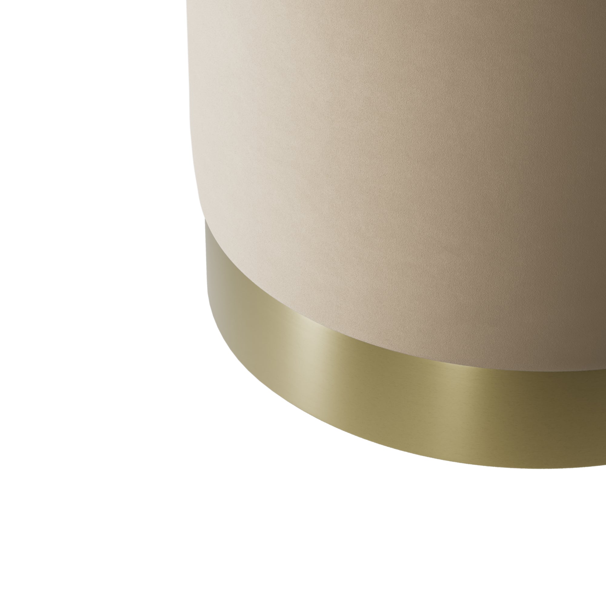 Fitzrovia Pouffe Beige Velvet / Brushed Gold Small