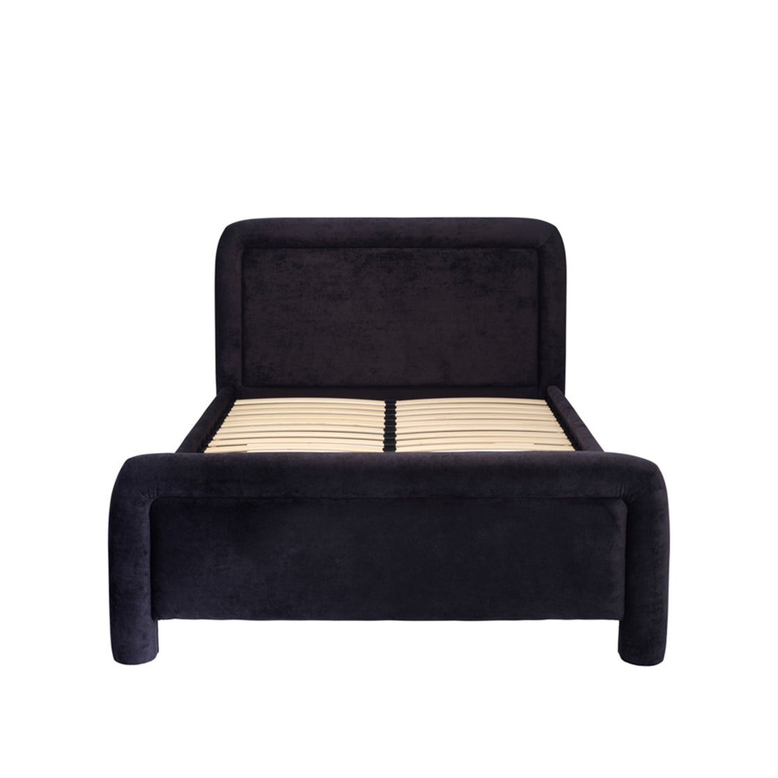Black Soft Chenille King Bed