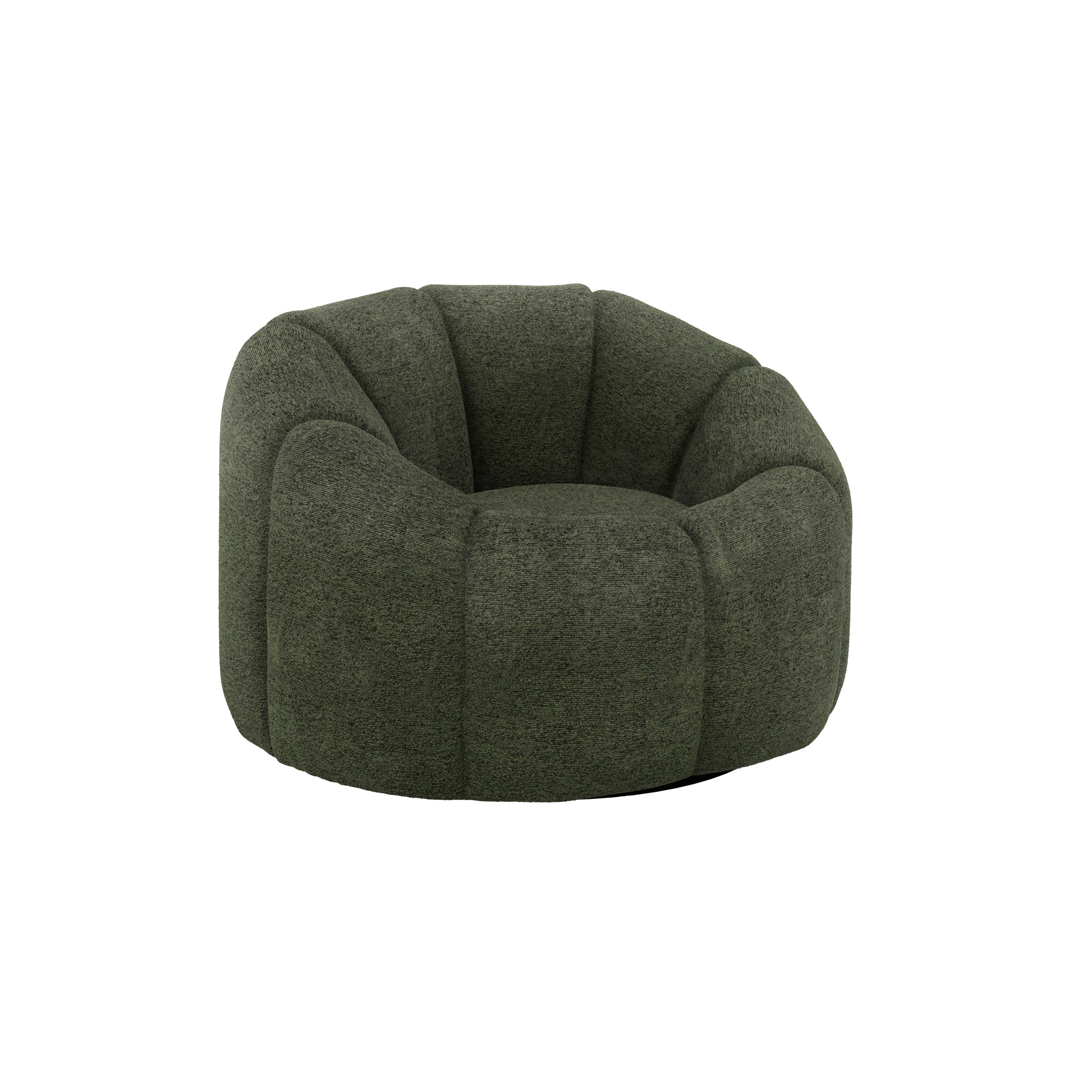 Green round boucle swivel chair
