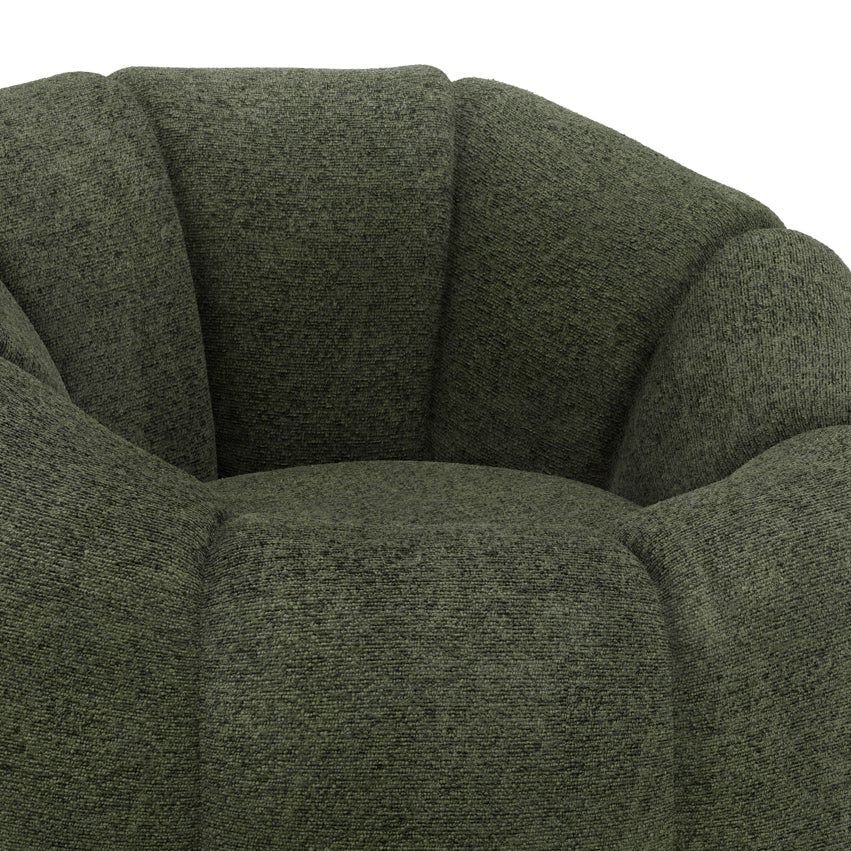 Green round boucle swivel chair