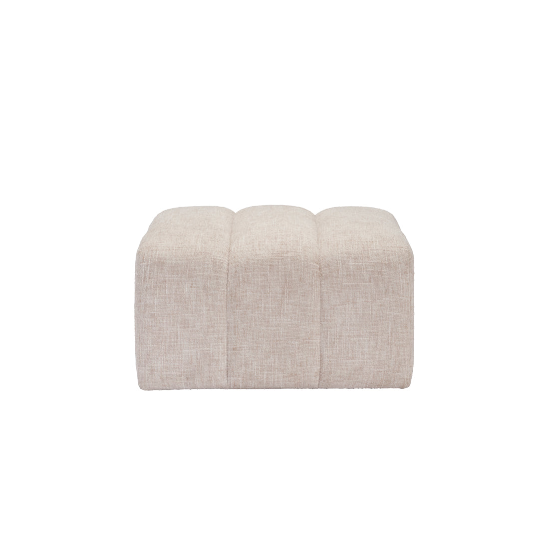 Soft Beige Chenille Pouffe stool