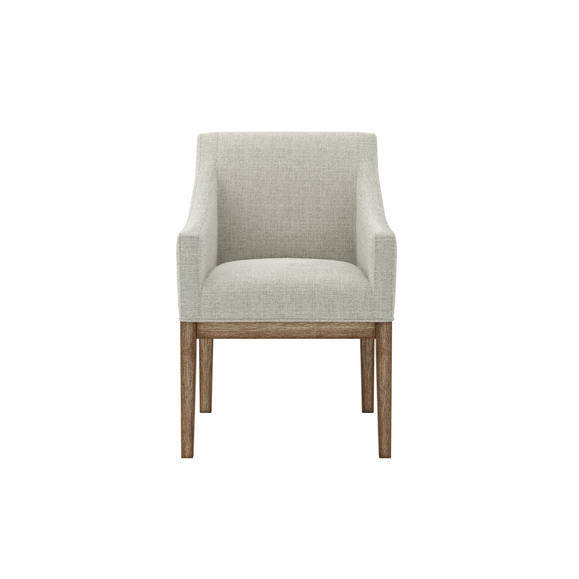 Linen beige dining chair with wooden legs