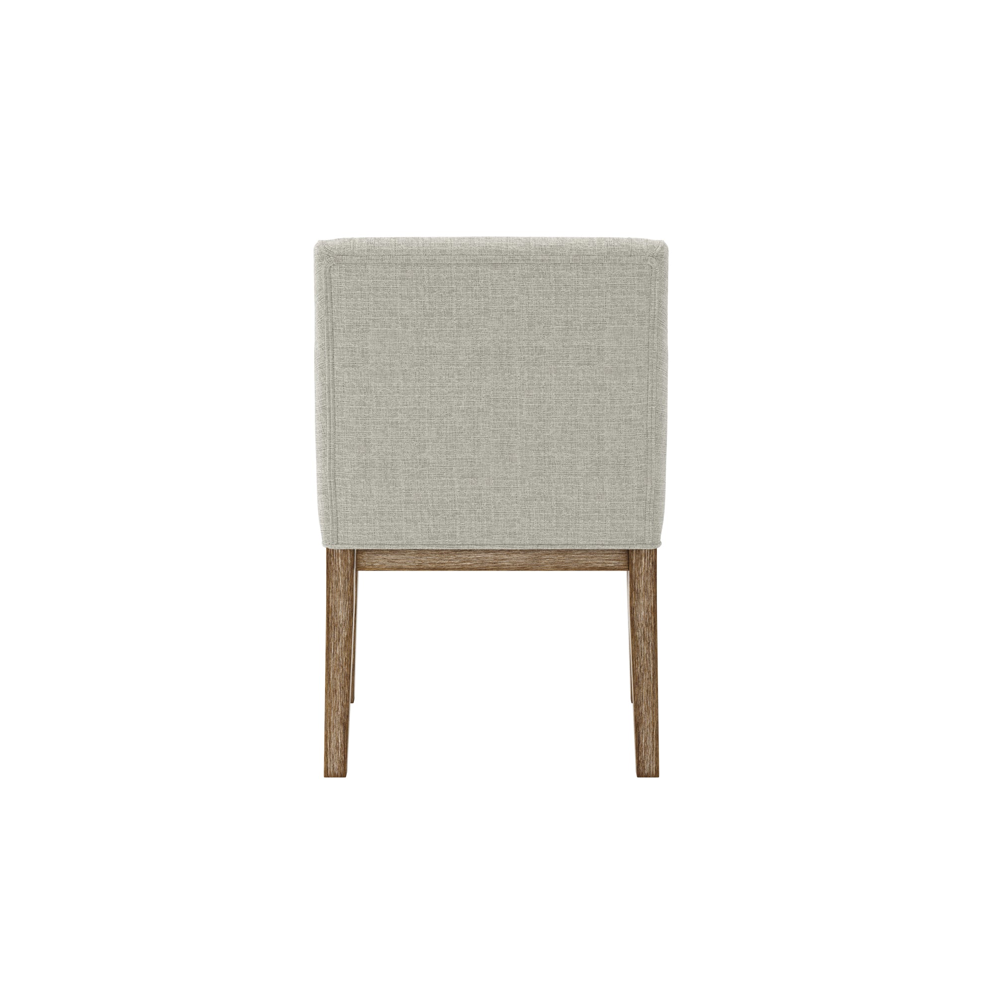 Linen beige dining chair with wooden legs
