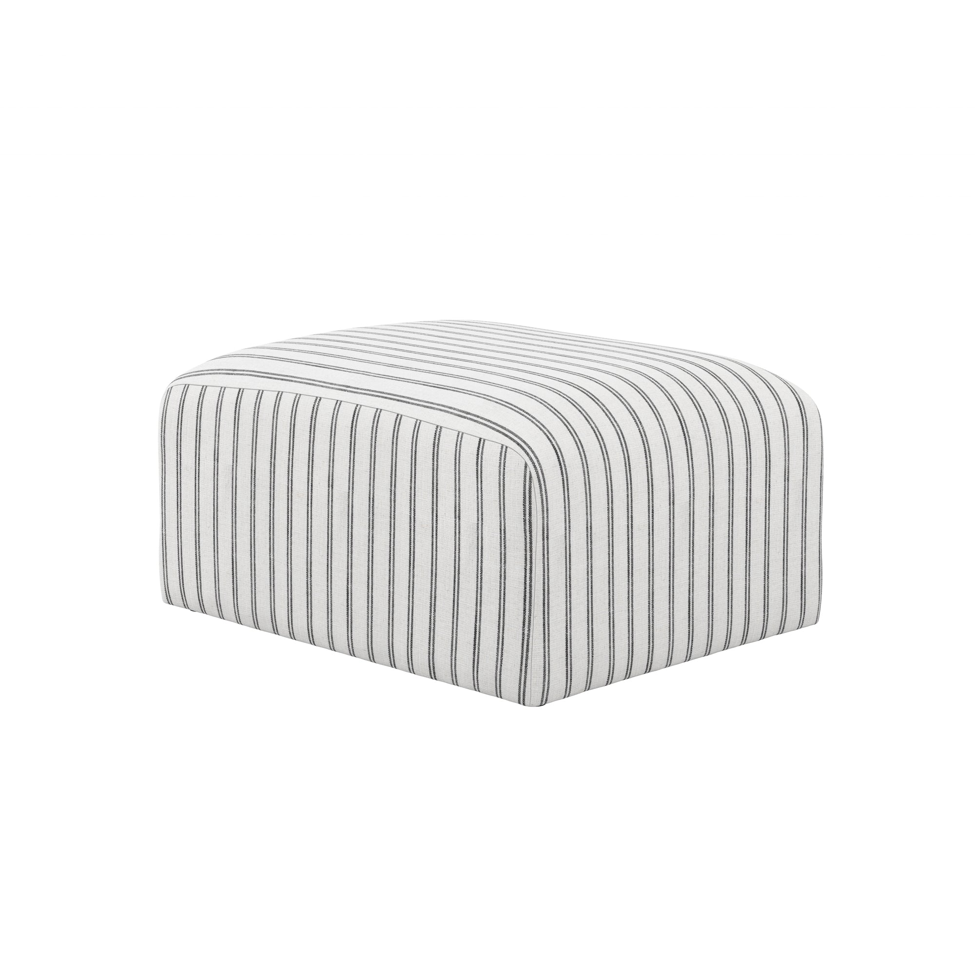 Winona Chalk Stripe Pouffe