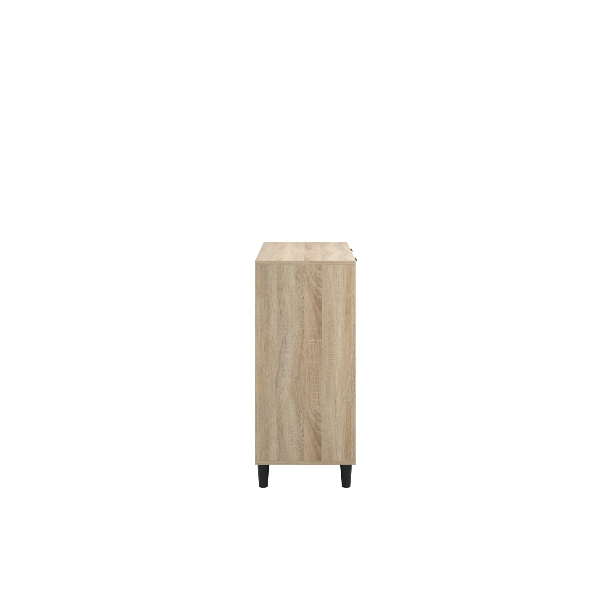 Chevron pattern chest of drawers in oak