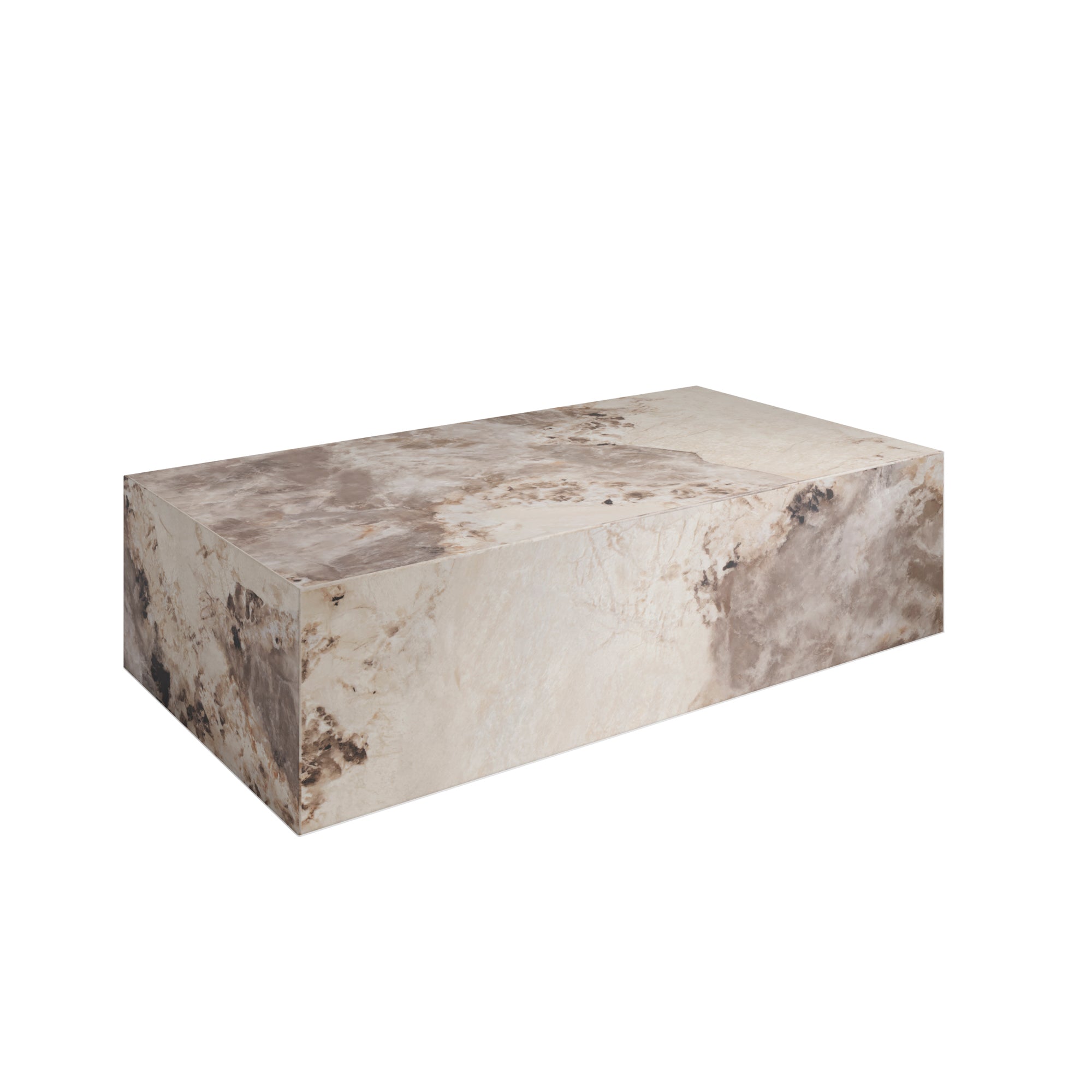Square marble effect coffee table
