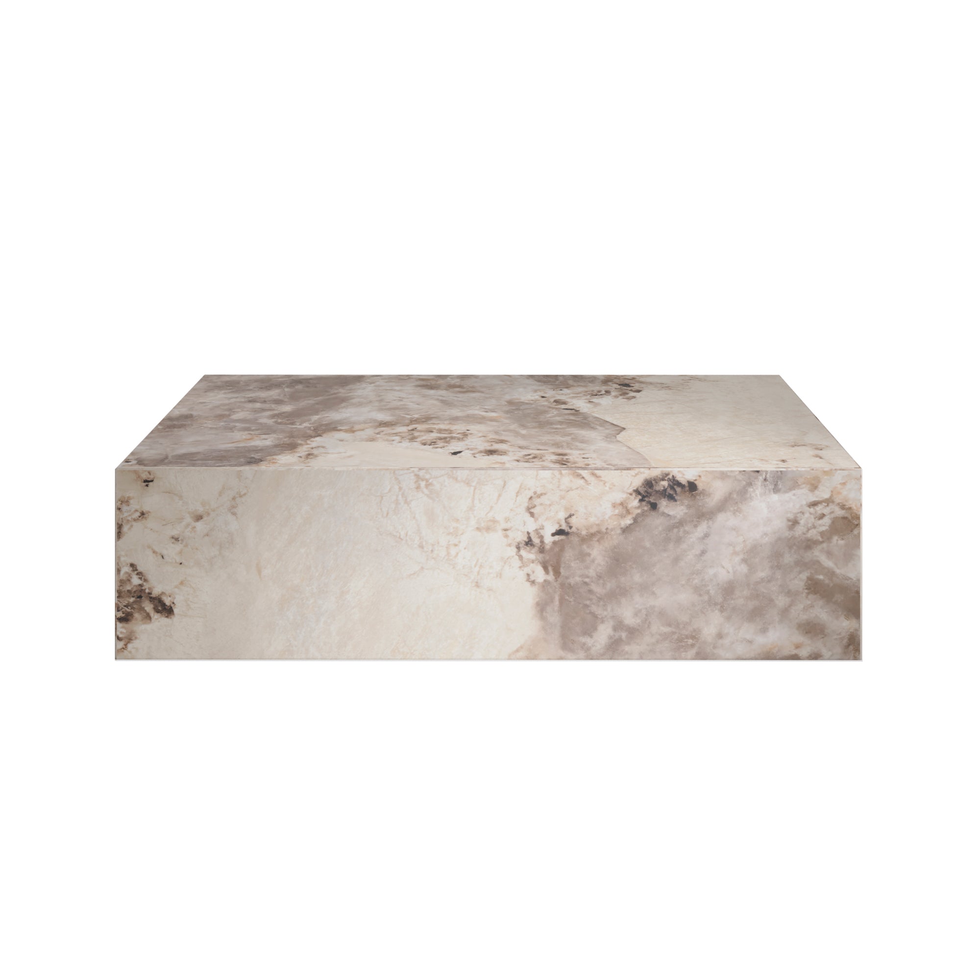 Square marble effect coffee table