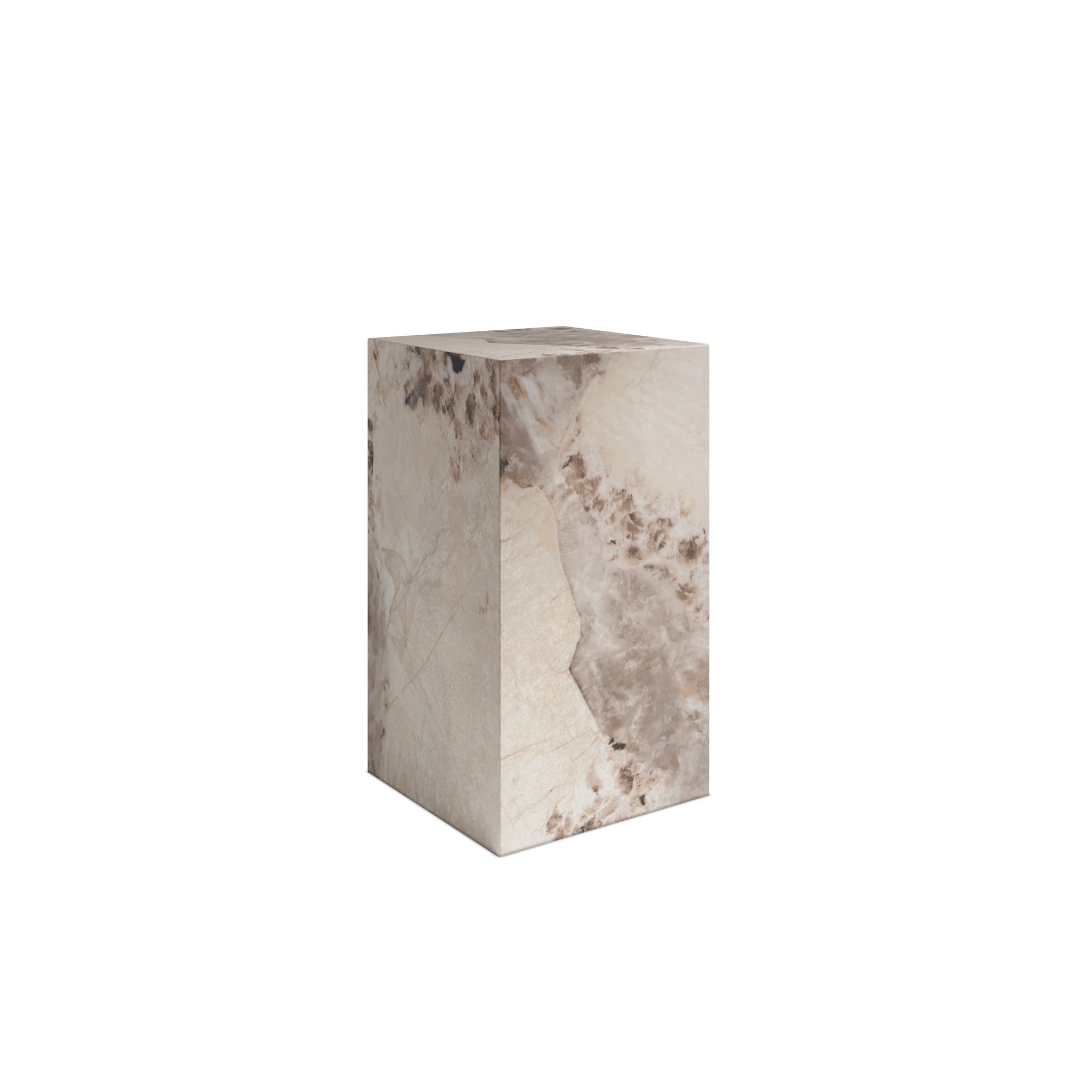 Square marble effect small pedestal