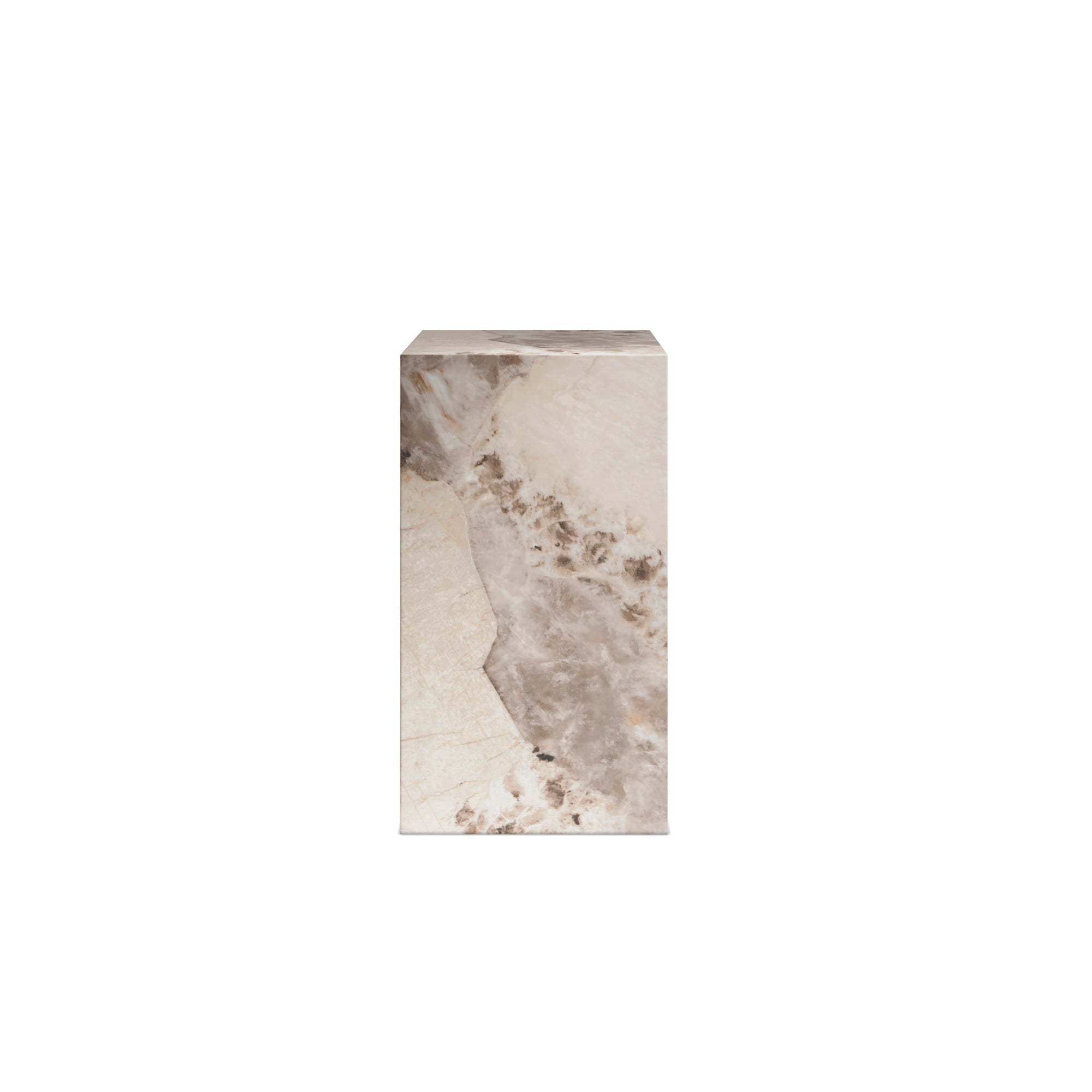 Square marble effect small pedestal